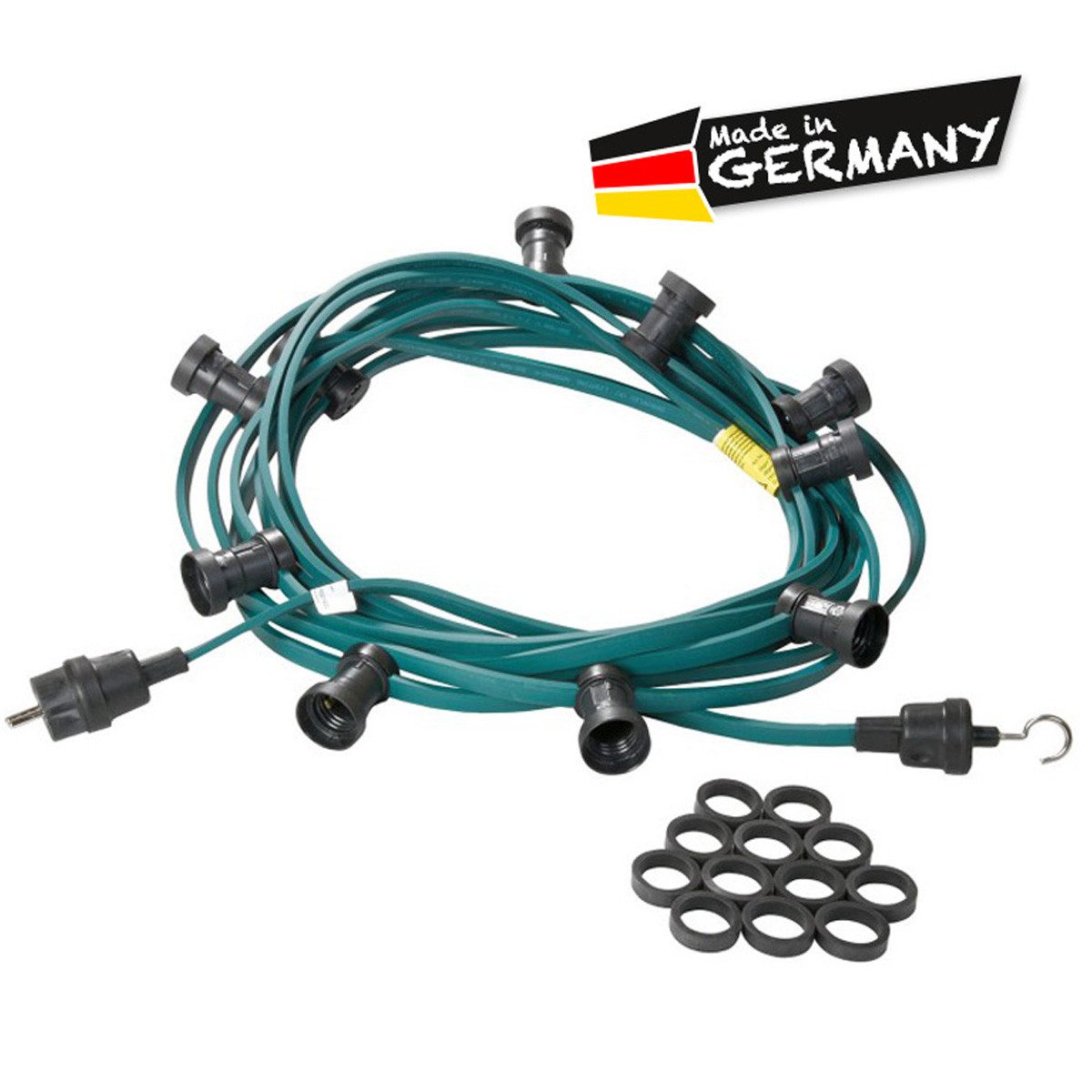 SPICELITE Lichterkette Illu- Party Garten Außenlichterkette 40m grün 60xE27 Made in Germany, 60-flammig