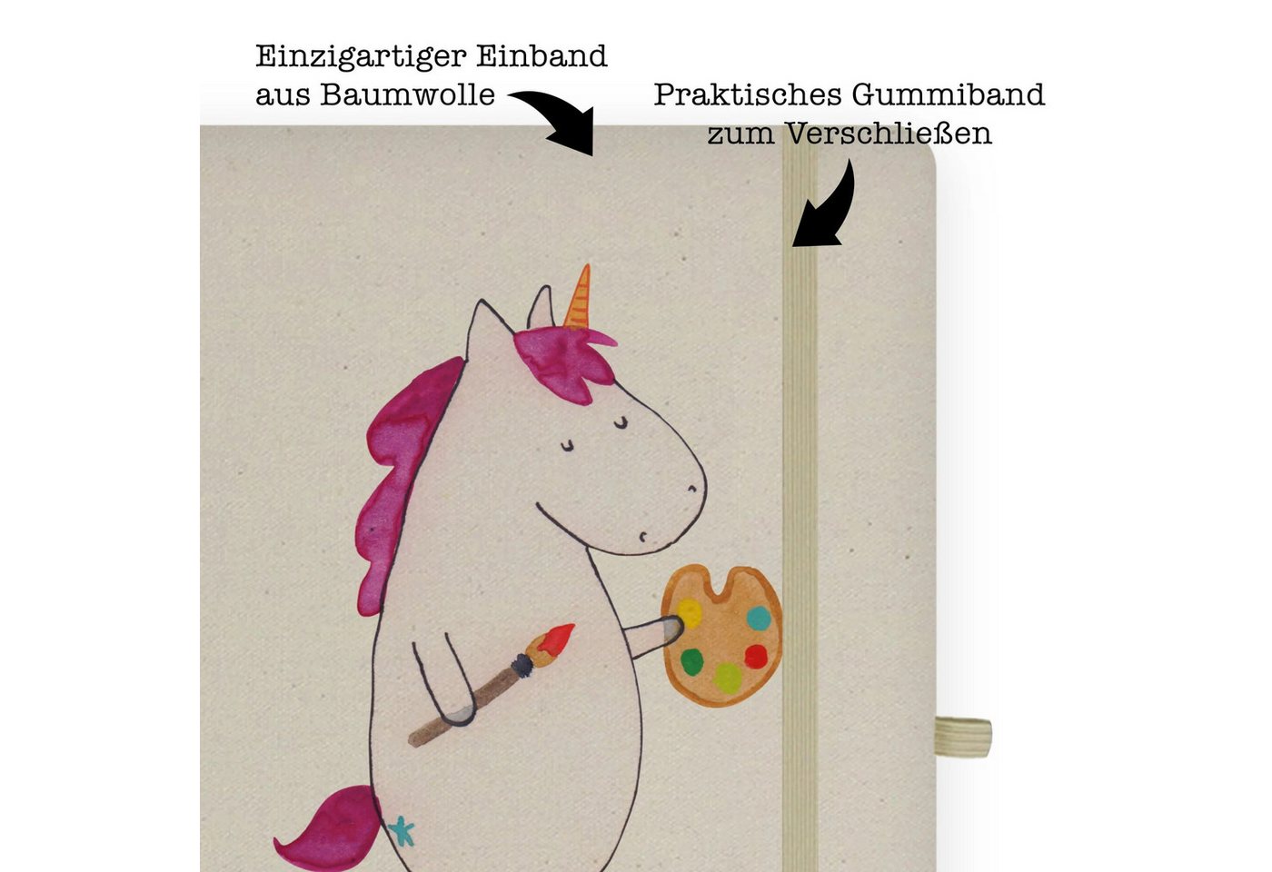 Thumbnail - Mr. & Mrs. Panda Notizbuch Einhorn Künstler - Transparent - Geschenk, DIN A4 Notizbuch, DIN A4 J Mr. & Mrs. Panda, Langl...