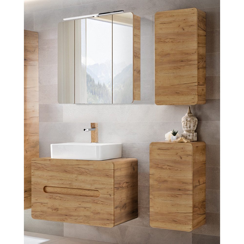 Lomadox Badmöbel-Set LUTON-56-CRAFT, (Spar-Set, 4-St), Badezimmermöbel Set günstig online kaufen