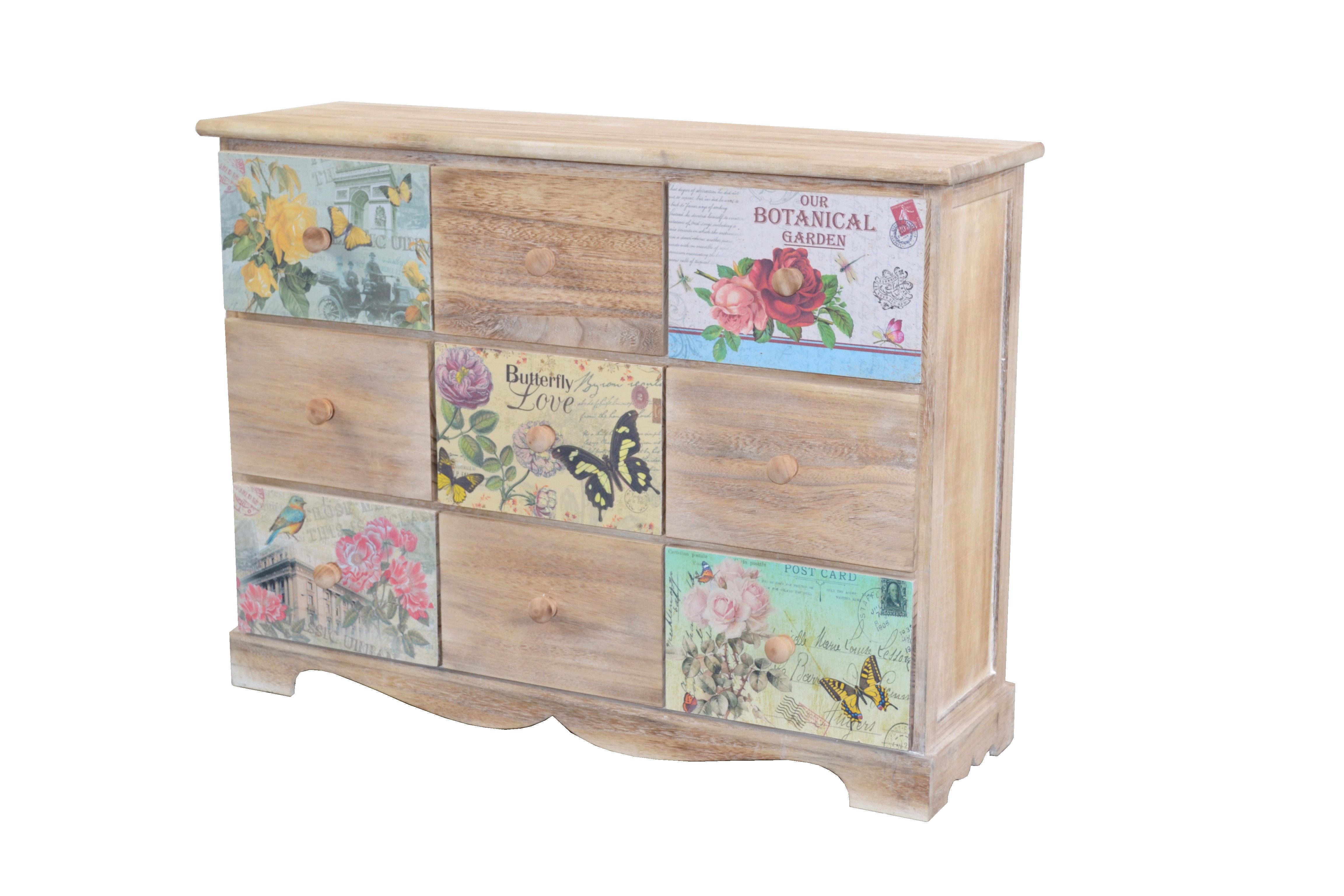 moebel-direkt-online Kommode Romantische Kommode mit neun Schubkästen