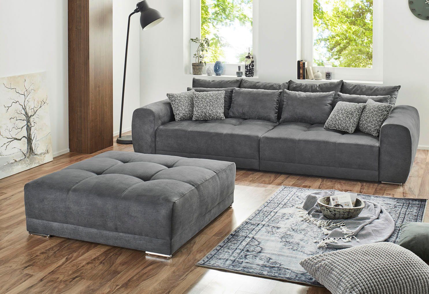 Jockenhöfer Gruppe Big-Sofa Moldau XXL, B: 306 cm, Mega-Sofa, mit Federkern & 4 Zierkissen