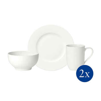 Villeroy & Boch Frühstücks-Geschirrset For Me Frühstücksservice 6-teilig (6-tlg), 2 Personen, Porzellan