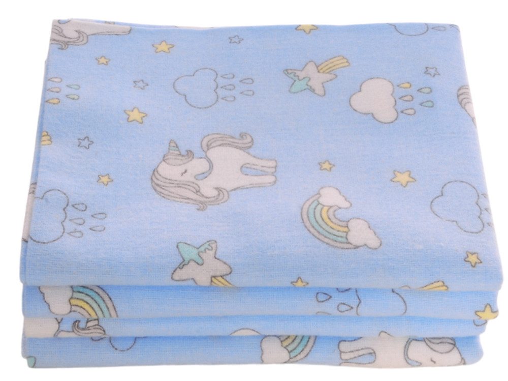 La Bortini Stoffwindeln Baby Tücher aus Flanell 60x80cm in Grün Wickeltücher 4er Pack, aus reiner Baumwolle, neutral, gemustert, Babyzubehör