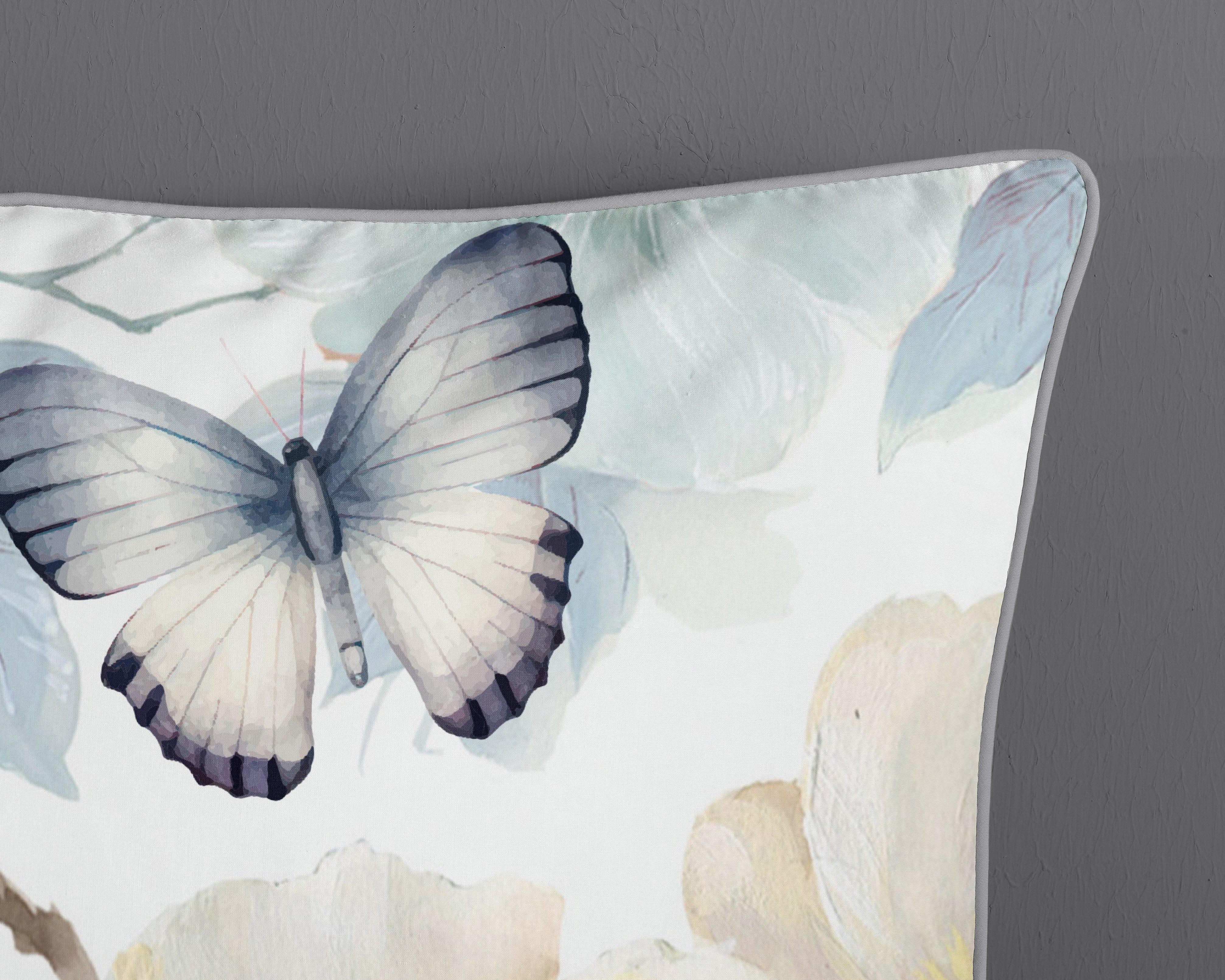 Descanso Wendebettwäsche Adiwanya, Mako-Satin, Renforcé, Satin, 2 teilig, Satin, Reißverschluss, Paspel, Biese, Wendeoptik, Luxe, Blumen, weiß – Bild 4 von 5