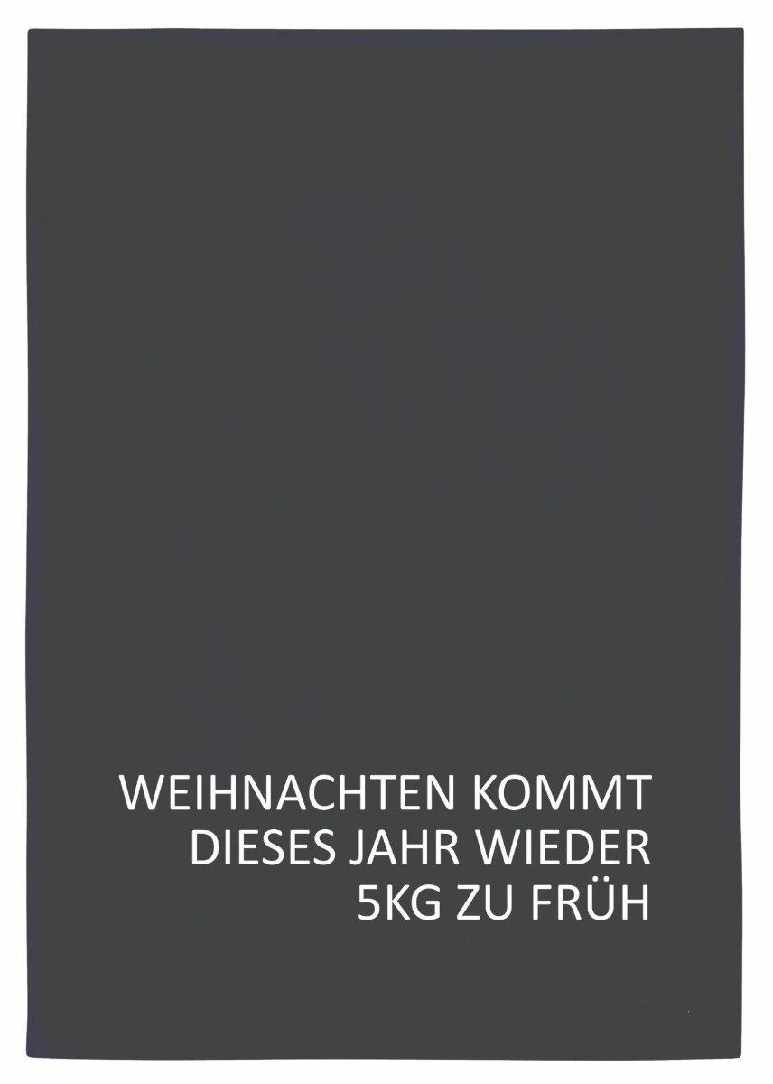 17;30 Hamburg Geschirrtuch Weihnachten 5kg zu früh, Grau, (1-tlg), 50x70cm, Siebdruck