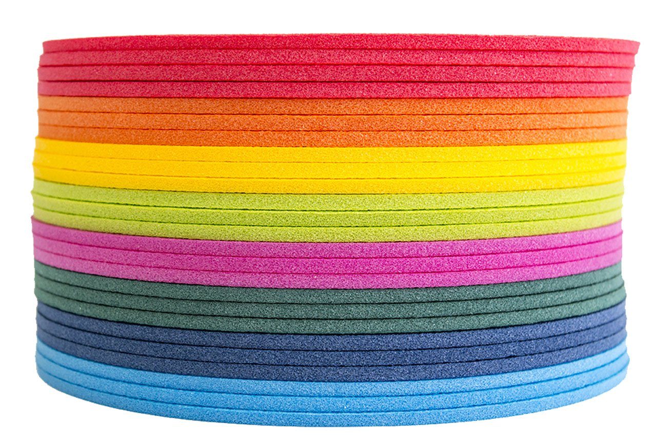 Yate Thermositzkissen Yate Set 18 Stück Schaumstoff Sitzkissen Regenbogenfarben OHNE Griff, in tollen Regenbogenfarben