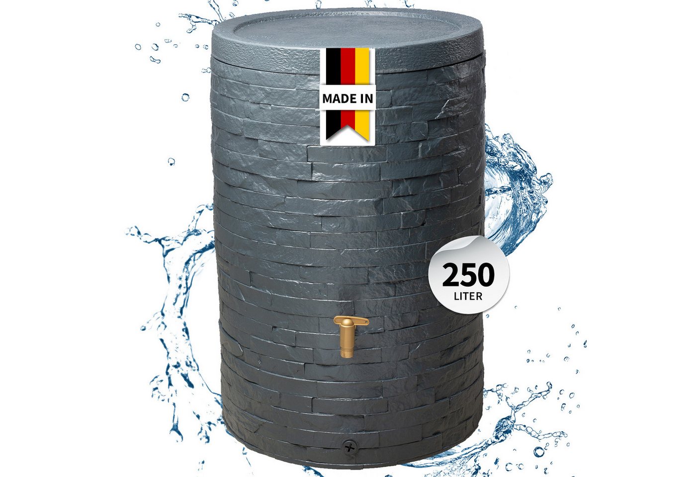 4rain Regentonne ARONDO Regentonne 250 Liter graphite grey, 250 l