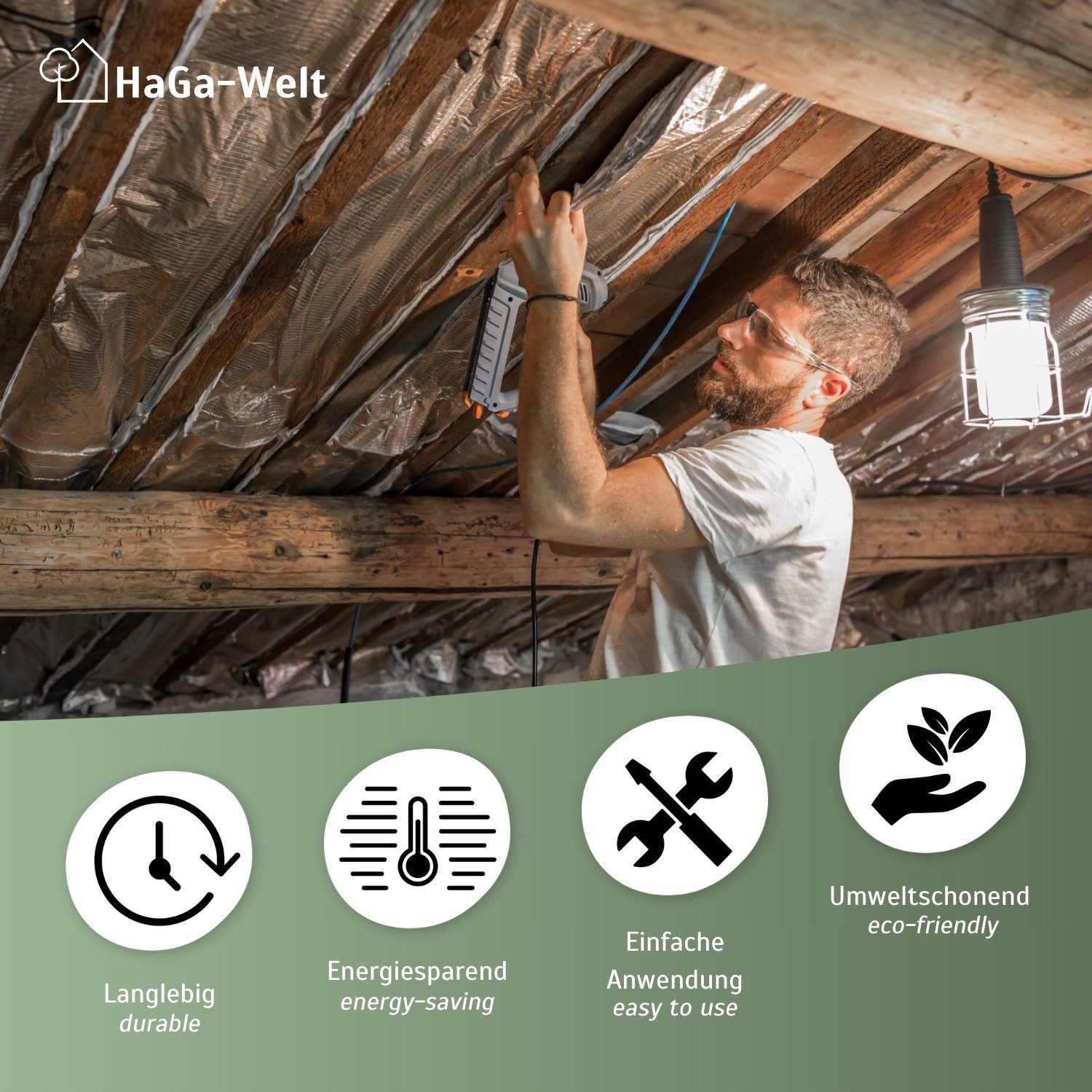 HaGa Dämmunterlage HaGa® Thermofolie Dachisolierfolie 1,2m x 12,5m 7 Schichten