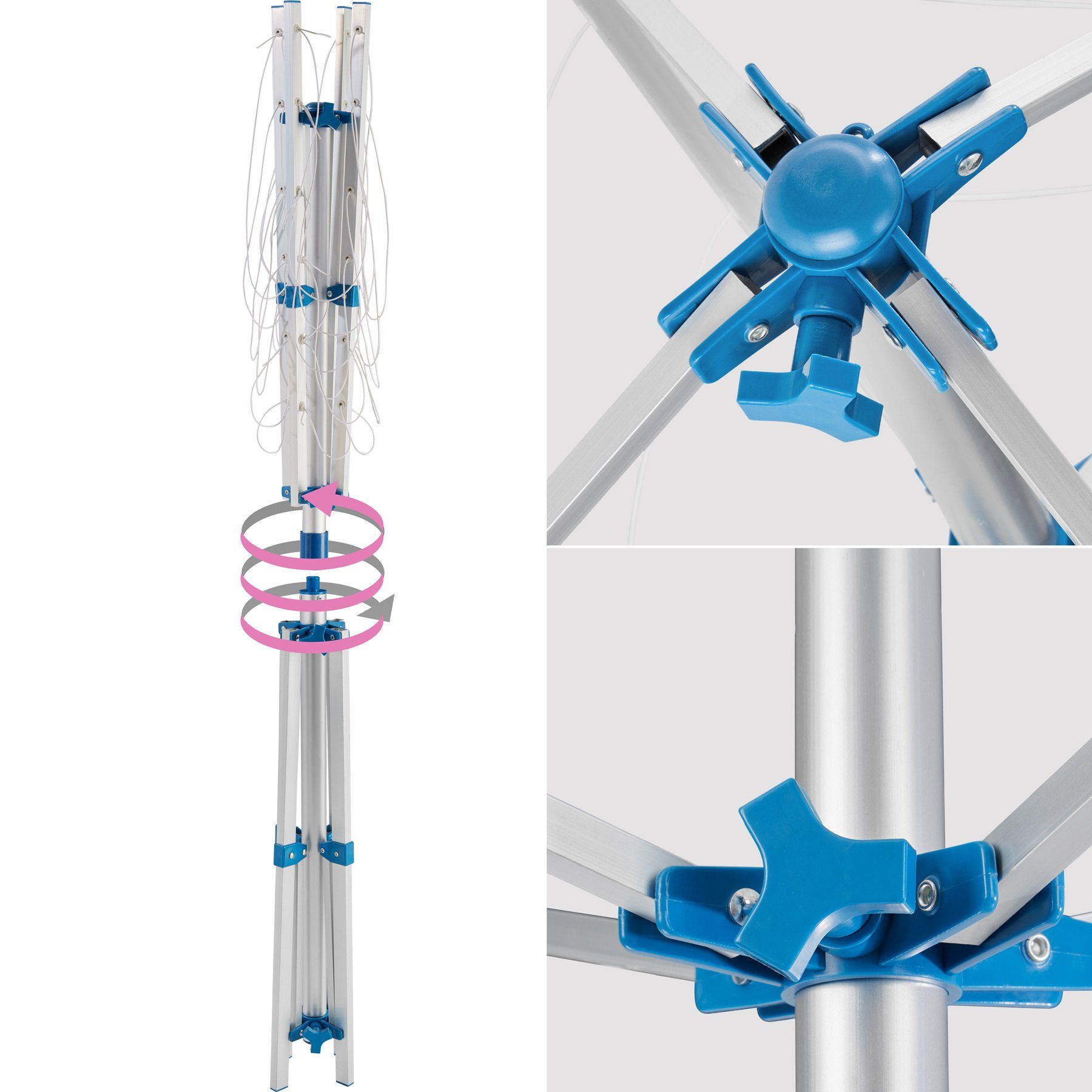 tectake Wäschespinne Mobile Wäschespinne aus Aluminium, wetterfest