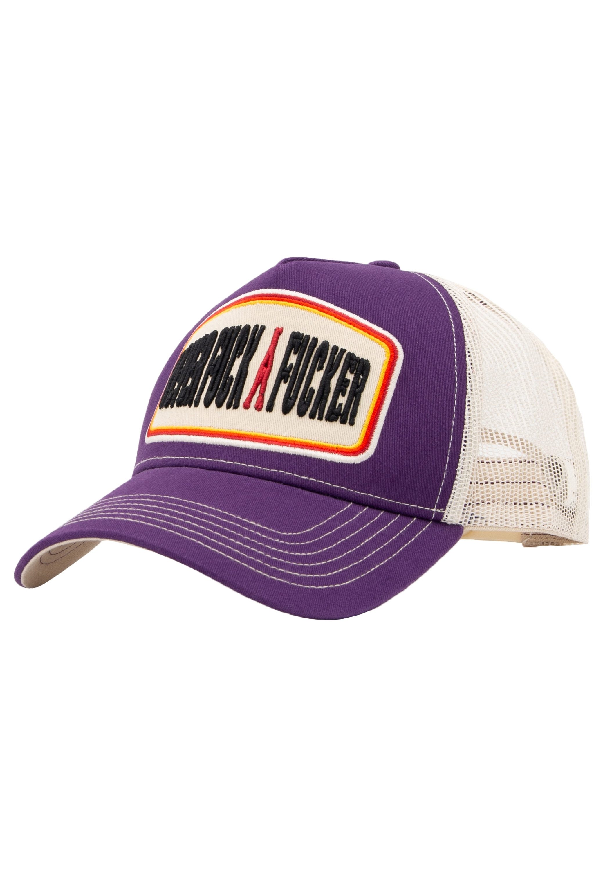 KingKerosin Trucker Cap Never Fuck A Fucker (1-St) mit Statement Stickerei in 3D
