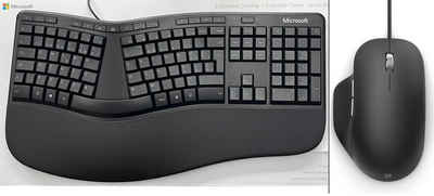 Microsoft Ergonomic Desktop -Ergonomisches Tastatur-Maus mit Handballenauflage Tastatur- und Maus-Set
