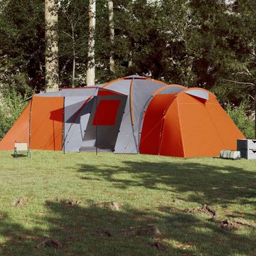vidaXL Vorzelt Campingzelt 12 Personen Grau Orange 840x720x200 cm 185T Taft