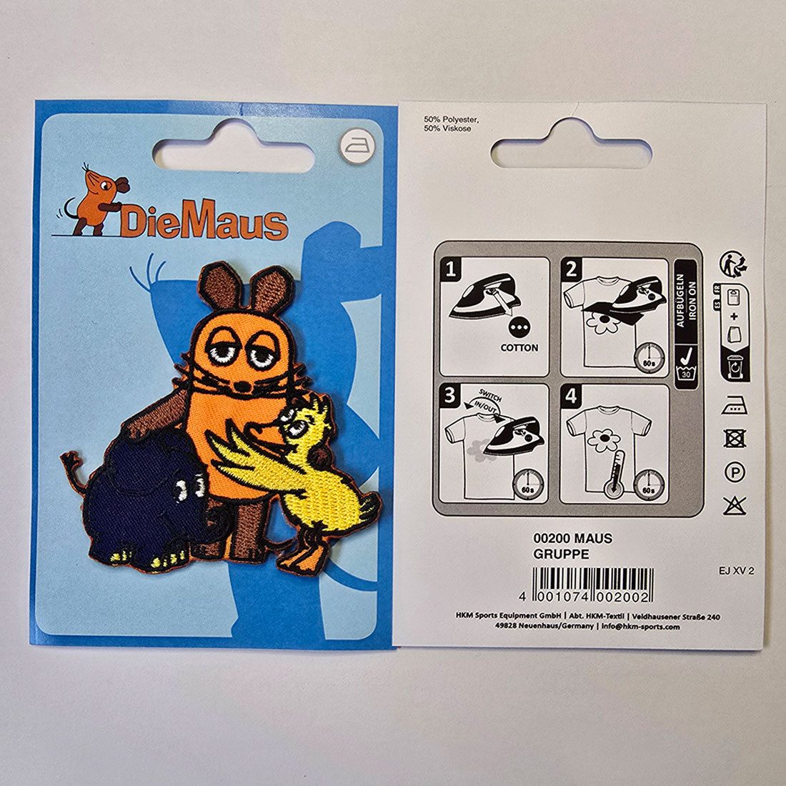 Die Sendung mit der Maus Aufnäher Bügelbild, Aufbügler, Applikationen, Patches, Flicken, zum aufbügeln, Polyester, Sendung mit der Maus Kinder - Größe: 6 x 6 cm