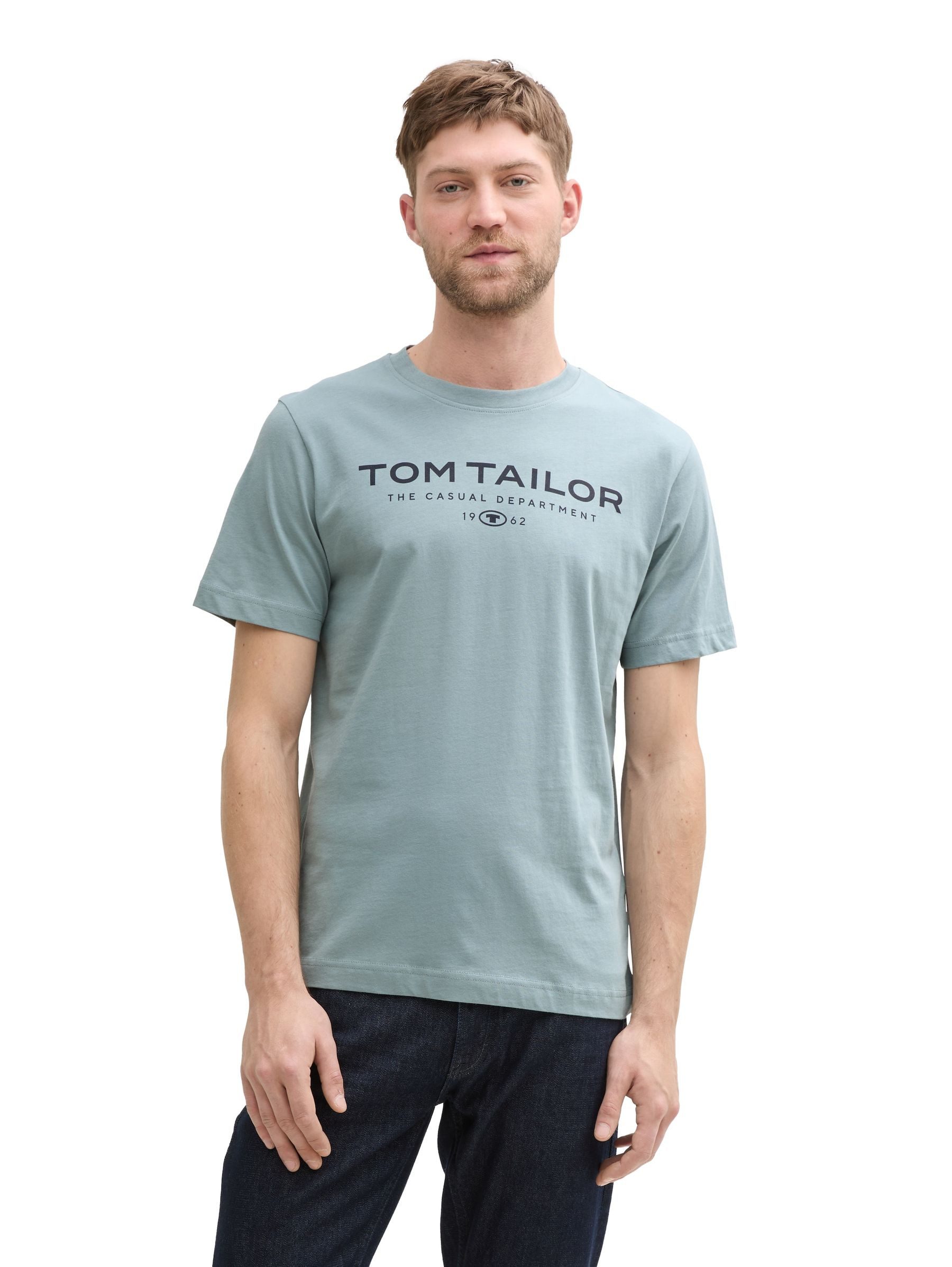 TOM TAILOR T-Shirt 2er-SET Klassischer Schnitt mit Logo, Baumwolle, 1962 (2 günstig online kaufen