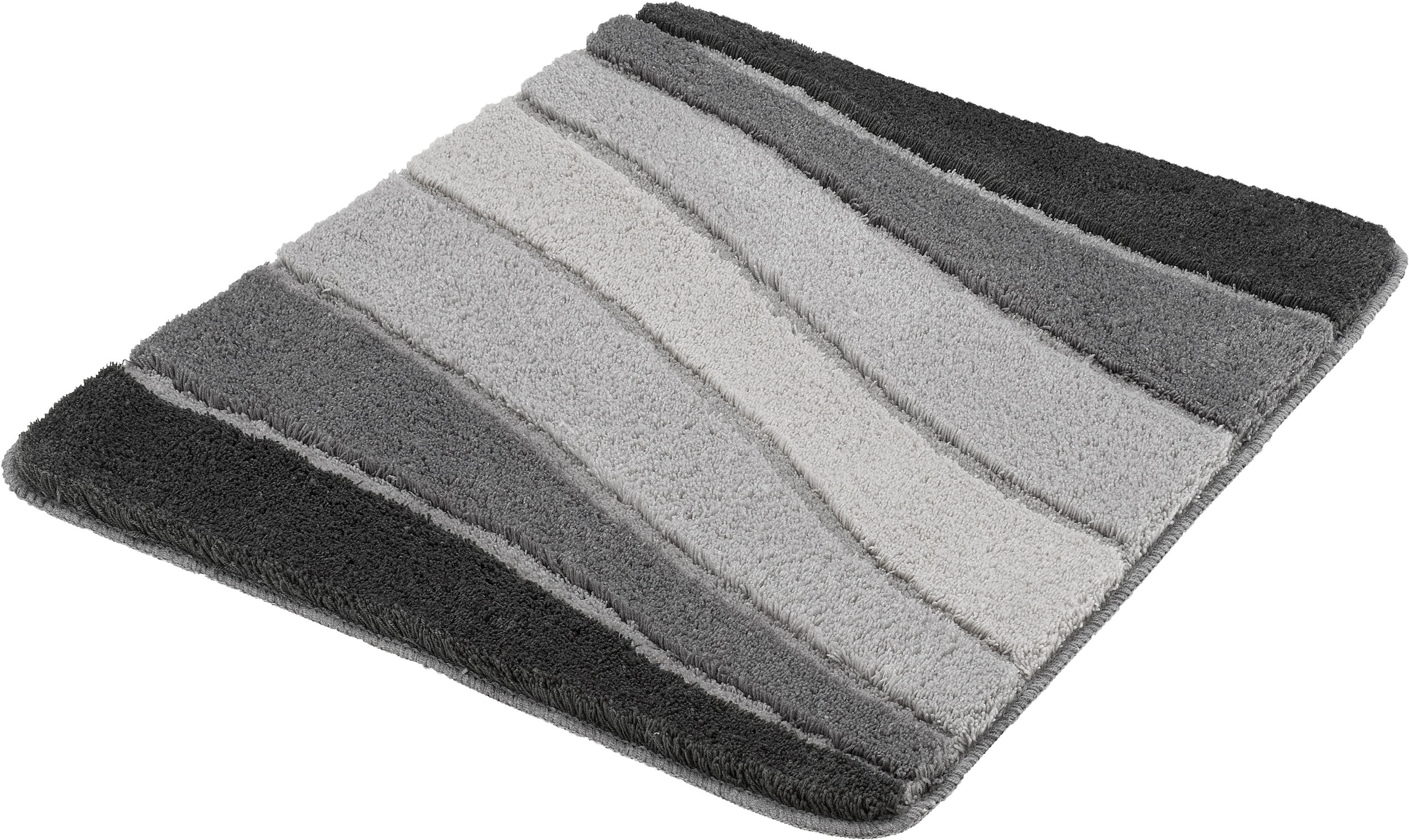 Kleine Wolke Badematte Ocean, Badvorleger, Badezimmer Teppich, Höhe 21 mm, rutschhemmend beschichtet, fußbodenheizungsgeeignet, Kunstfaser, rechteckig, Badteppich, Wellen Design, mit Farbverlauf, Hoch-Tief Effekt, waschbar