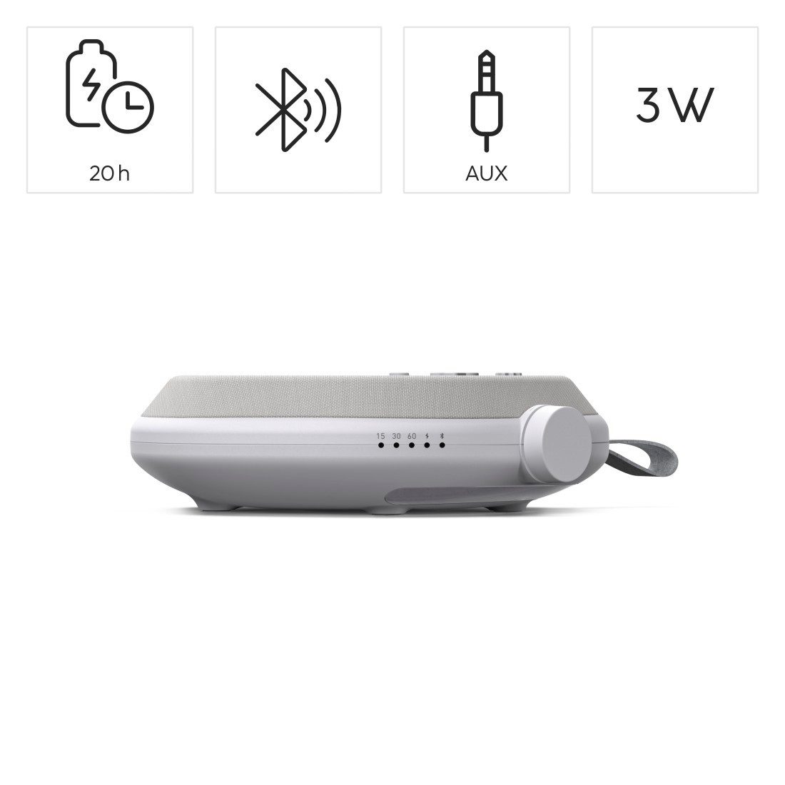 Hama Bluetooth-Lautsprecher mit Schlaflicht und Schlaftimer Lautsprecher (Schlaflicht, Schlaftimer, Bluetooth 5.3, Aux-In, USB-C)