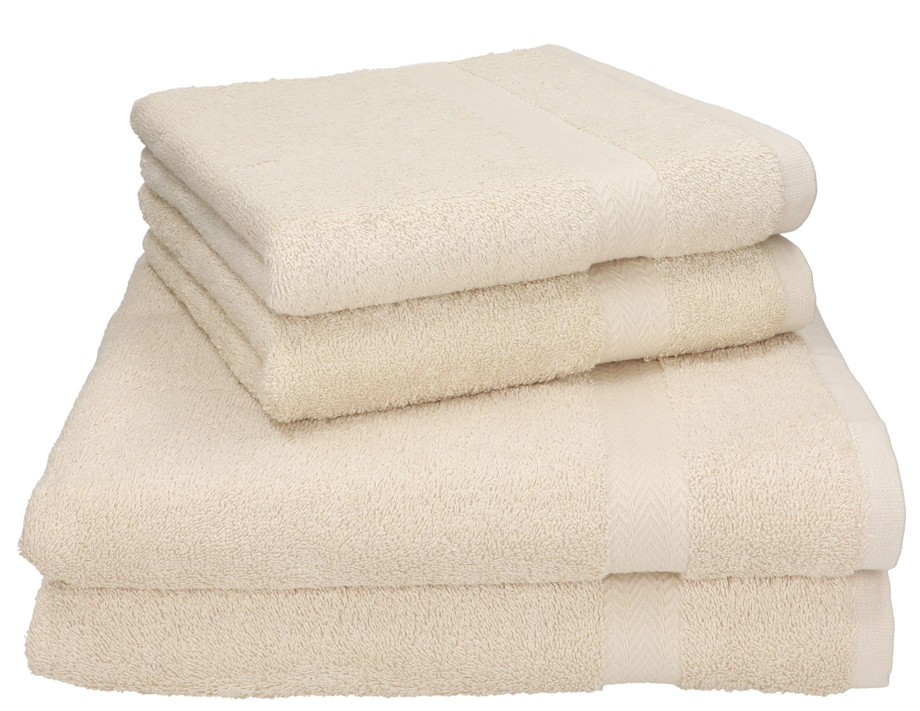 Betz Handtuch Set 4-tlg. PREMIUM 2 Handtücher und 2 Duschtücher, 100% Baumwolle, (4-tlg) sand