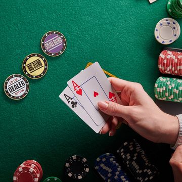 relaxdays Spiel, Poker Button Set aus Metall