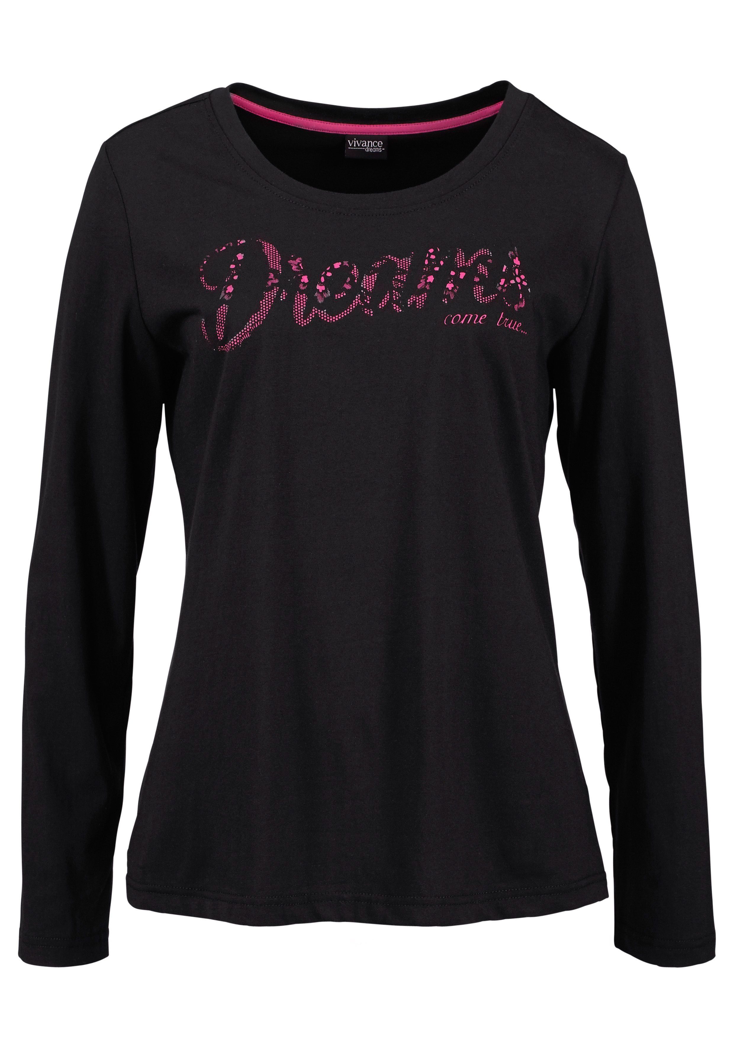 Vivance Dreams by Lascana Pyjama mit Frontschriftzug – Bild 4 von 5