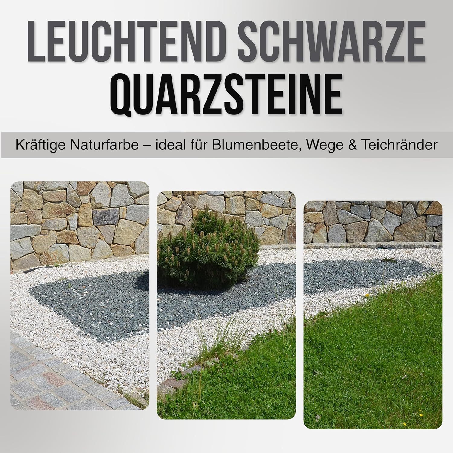 Best for Garden Trittsteine Best For Garden Schwarzer Granit Zierkies & Trittsteine 16–22 mm