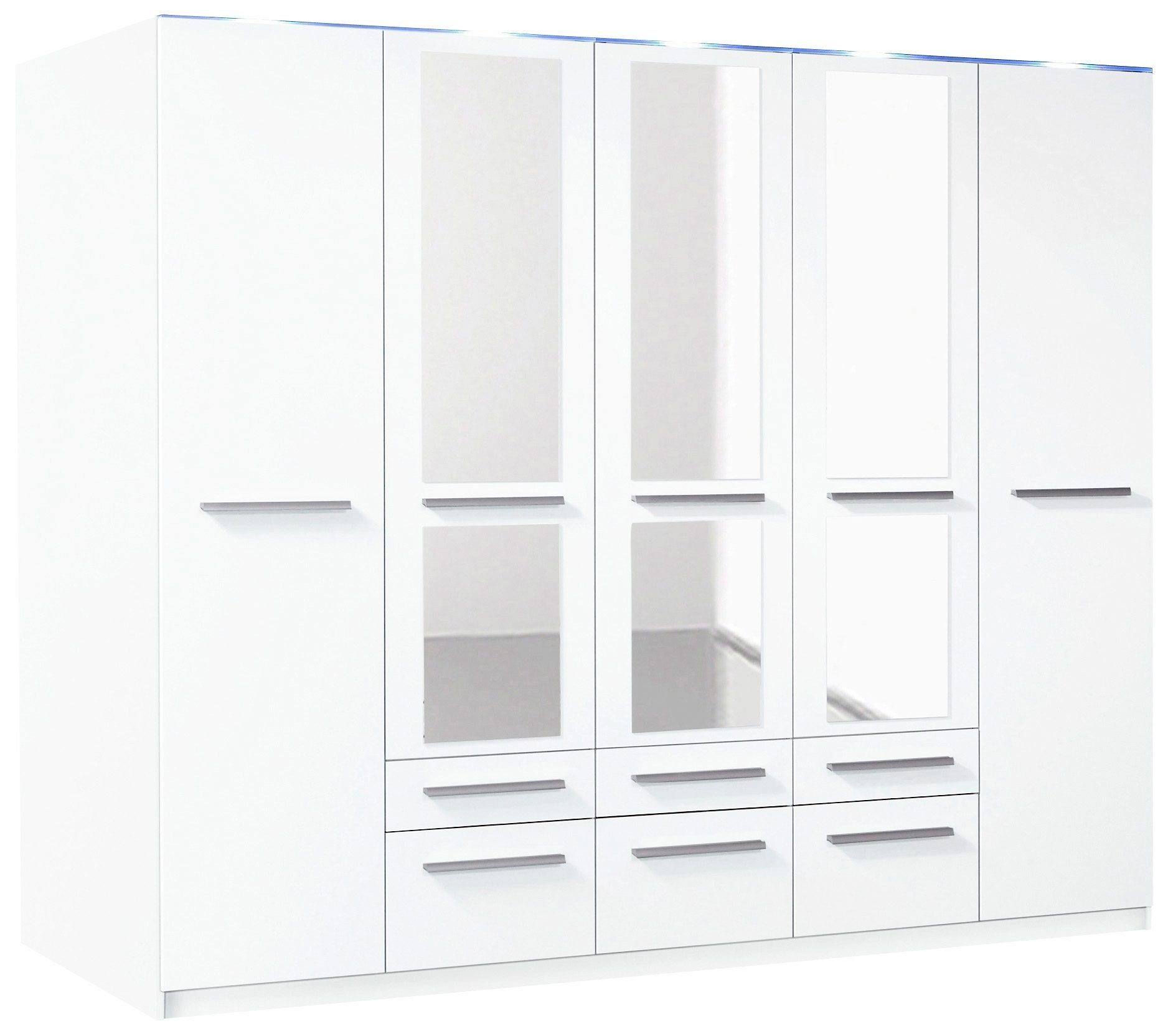 priess Kleiderschrank Schrank Garderobe Wäscheschrank Barcelona in 5 Breiten viel Stauraum, geräumige Schubkästen, mit Spiegel, MADE IN GERMANY