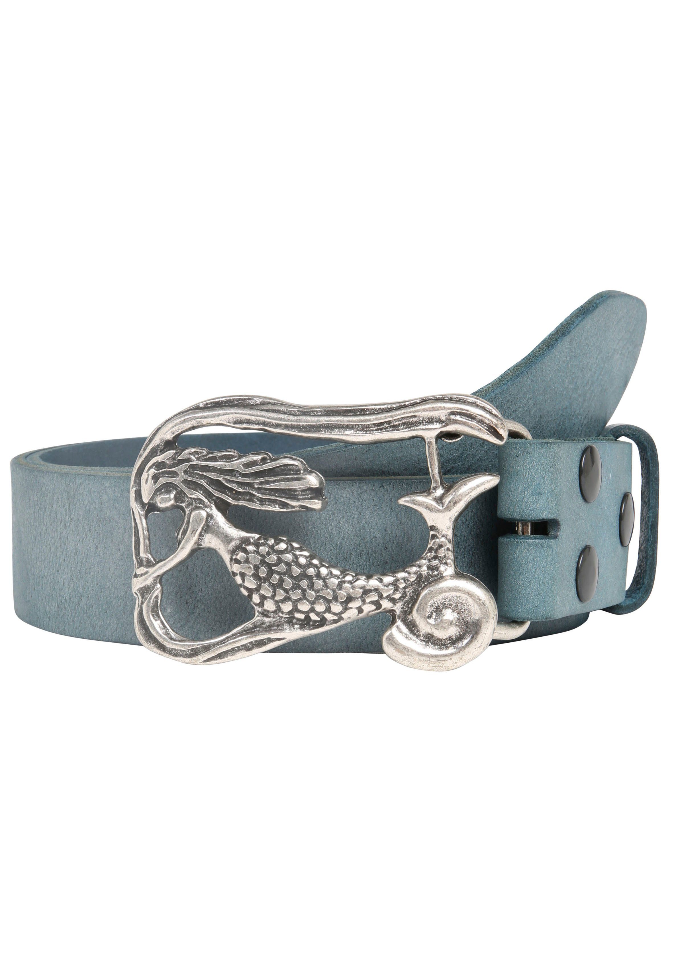 Rettungsring Gürtel Ledergürtel mit austauschbarer Schließe »Meerjungfrau Silber«