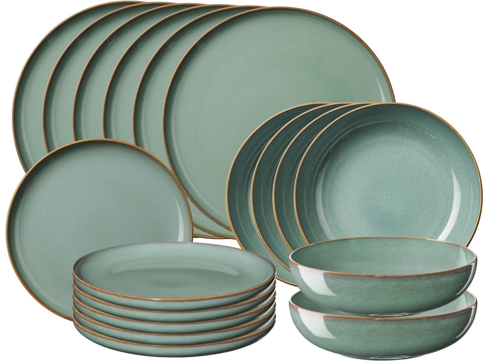 ASA SELECTION Geschirr-Set SAISONS eucalyptus Starterset 18tlg, Steinzeug