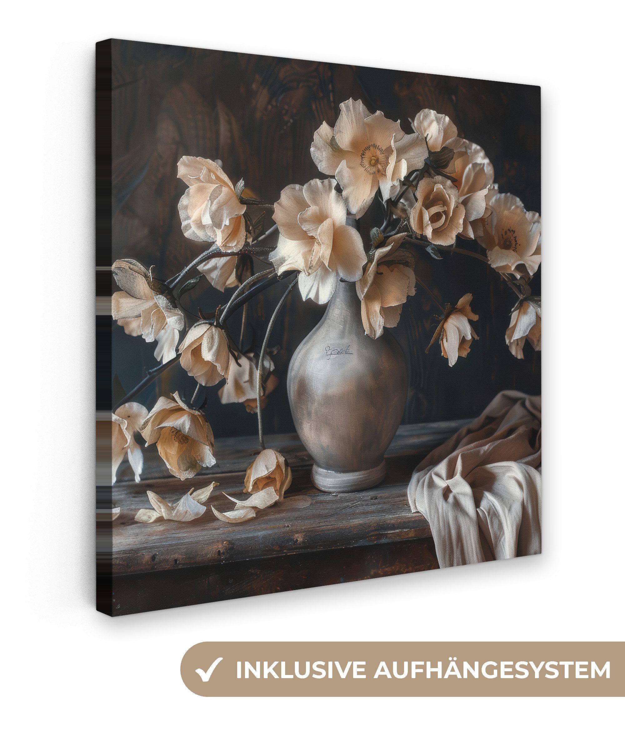 OneMillionCanvasses® Leinwandbild Blumen - Vase - Kunst - Stilleben, Fotodr günstig online kaufen