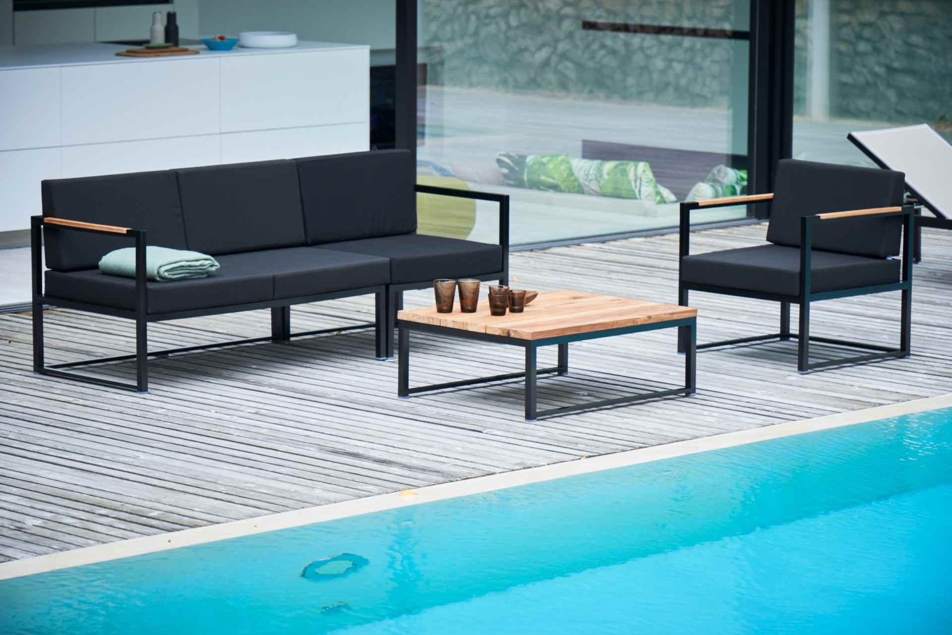 jankurtz Couchtisch Lux aus Teakholz, Schwarz