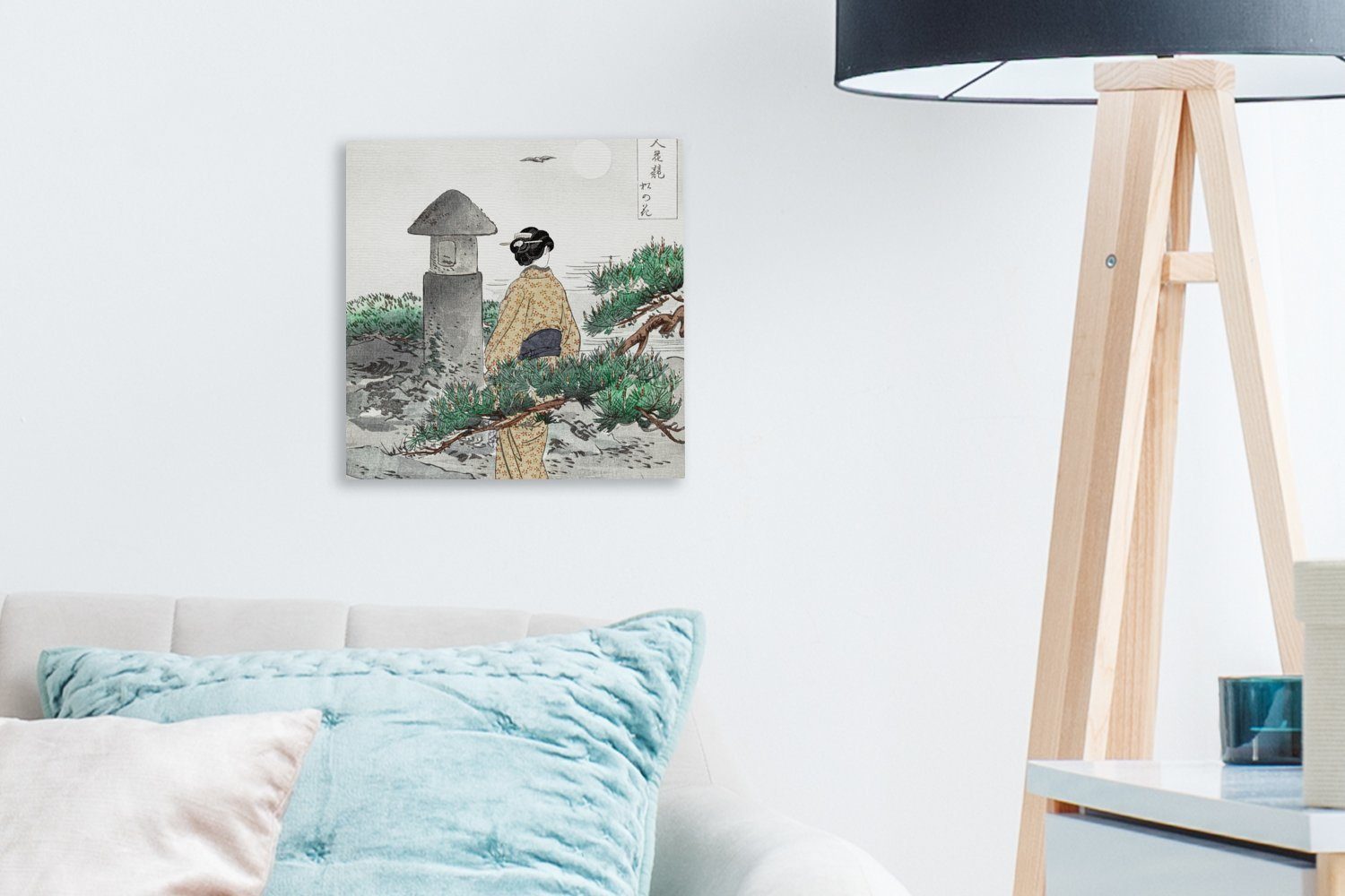OneMillionCanvasses® Leinwandbild Frau Bilder - (1 Schlafzimmer Leinwand - Japanisch, Baum Kimono - St), für Wohnzimmer