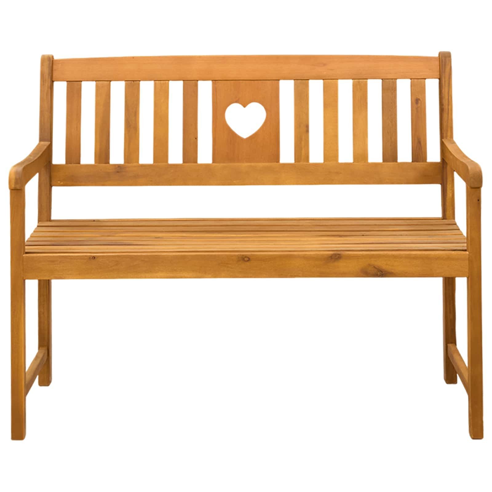 vidaXL Gartenbank Bank Outdoor Natur 110 x 55,5 x 90 cm Massivholz (1-St)