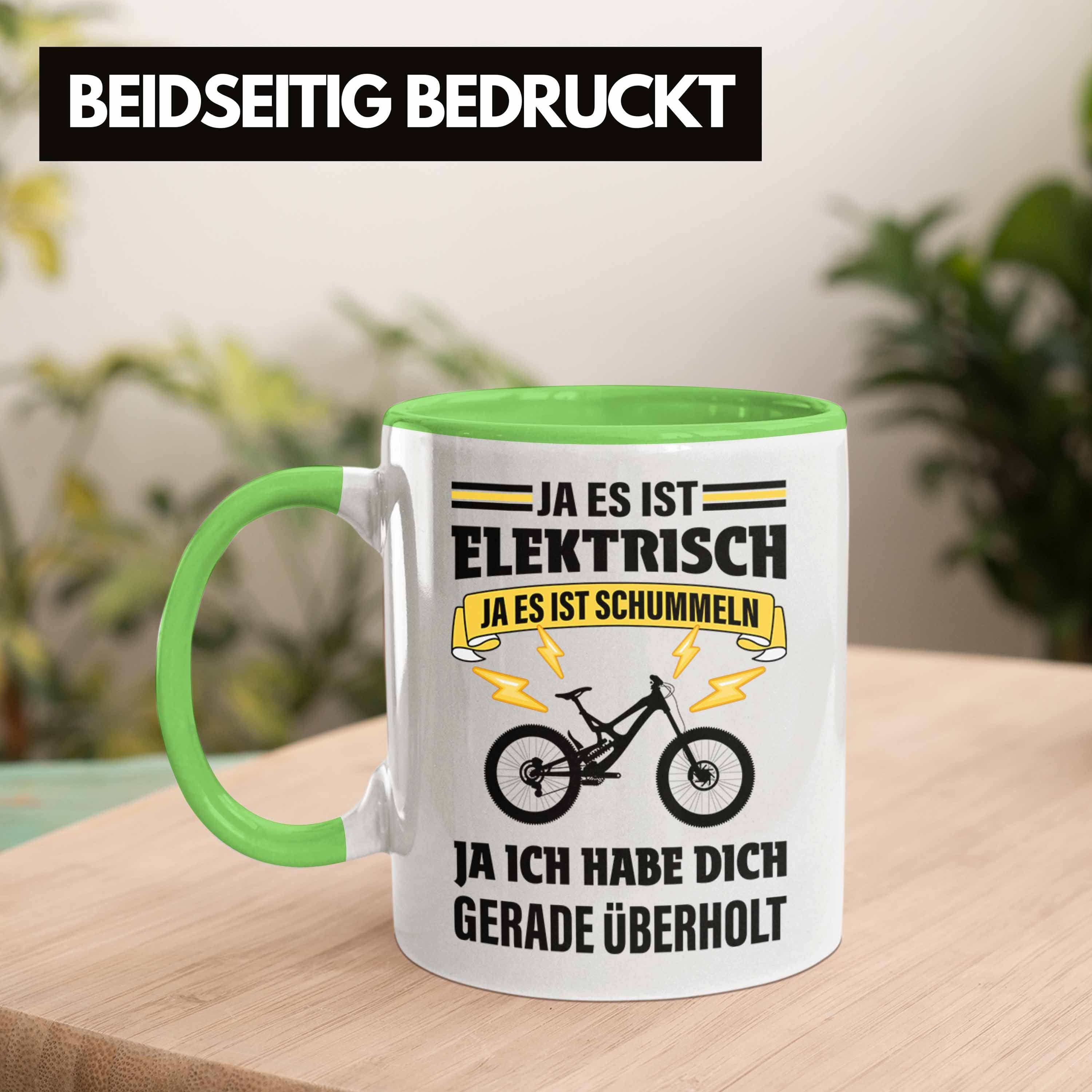 Geschenke Trendation Lustige E-Bike Geschenk Tasse Ebike Kaffeetasse Trendation Elektrofahrrad Tasse mit - Grün Spruch