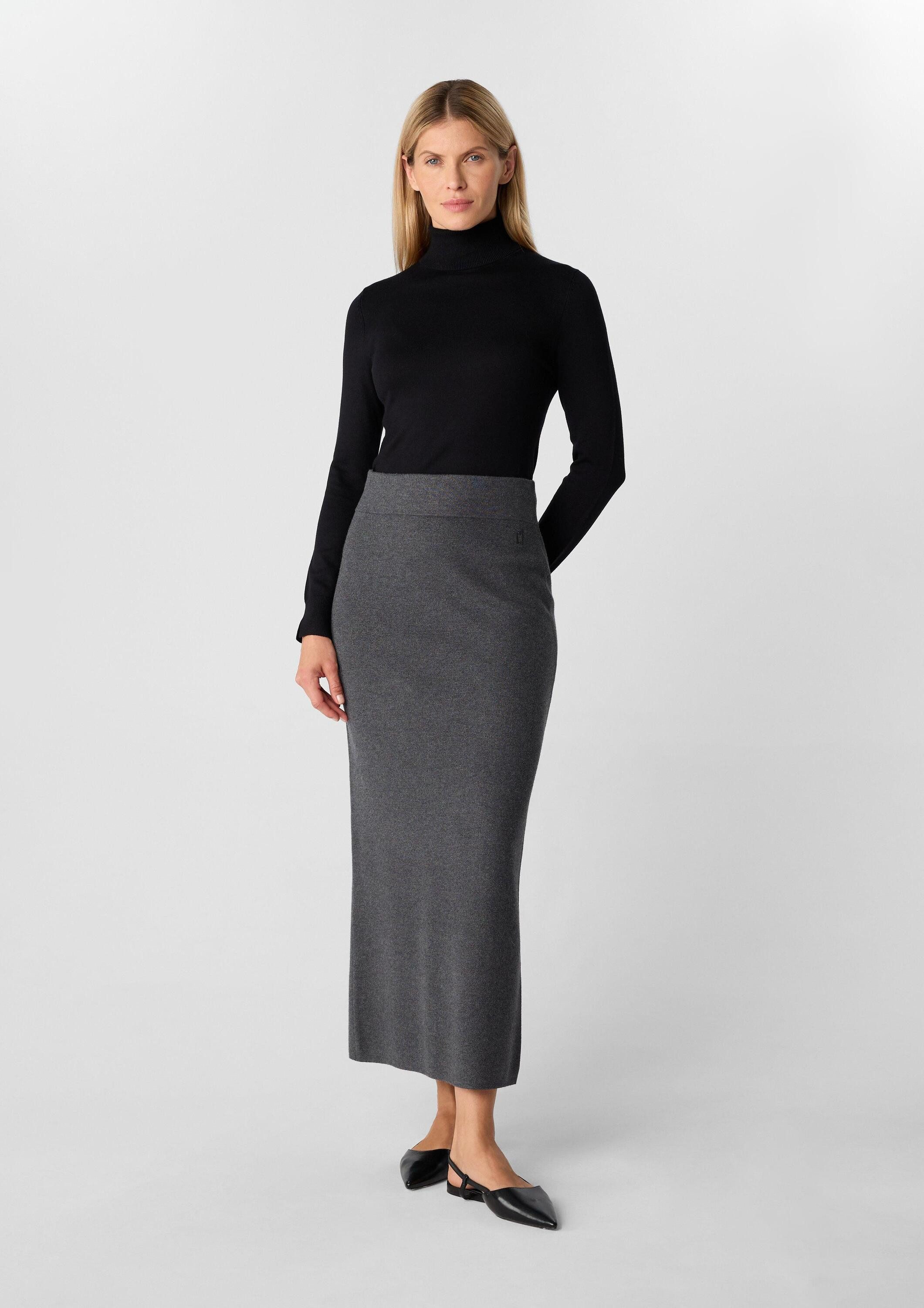 comma Maxirock Rock Langer Strickrock aus Viskosemix günstig online kaufen