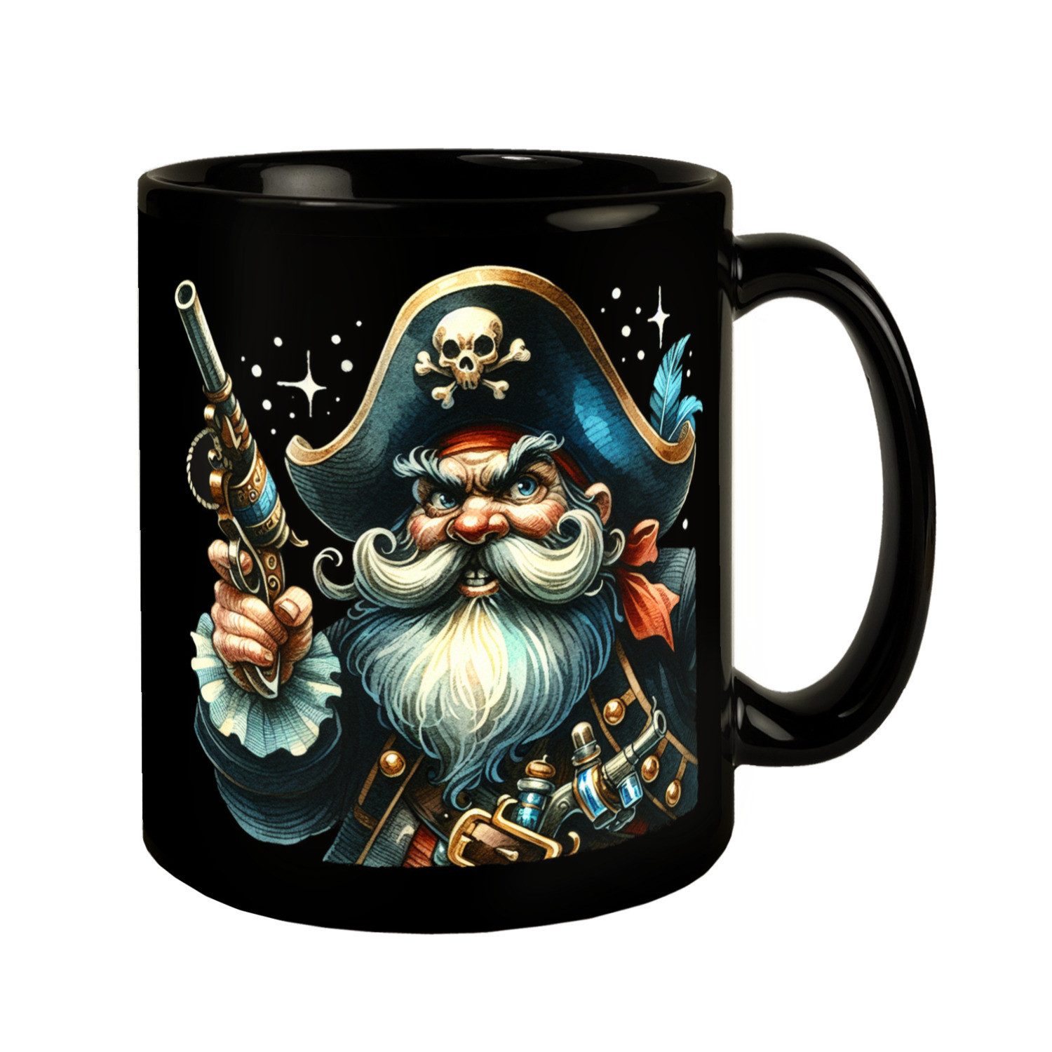 Tasse böser Pirat Tasse in Schwarz