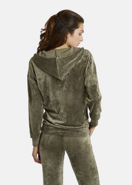 Nicowa Kapuzensweatjacke COMPANO aus samtartigem Nickistoff