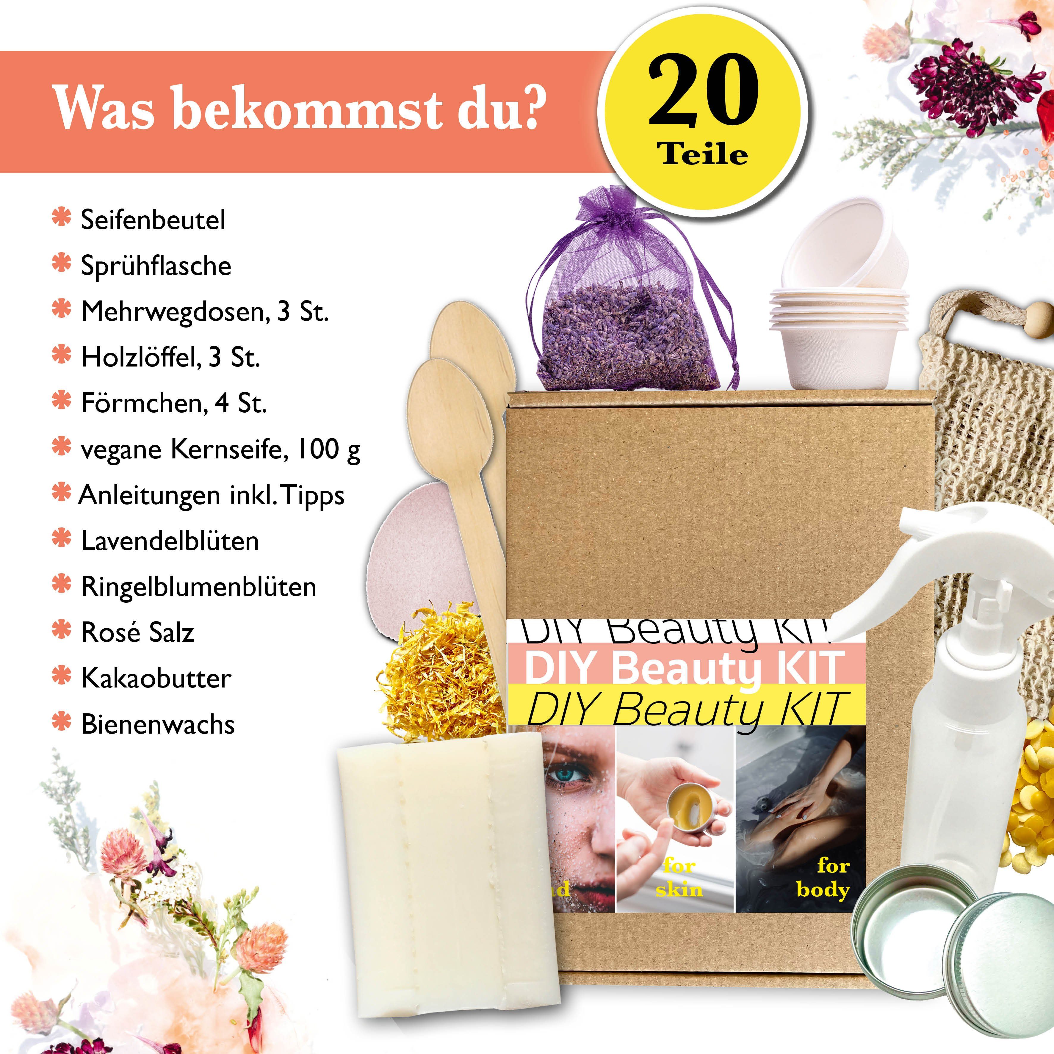 spreetherm Pflege-Geschenkset DIY Beauty Set - 20 Teile für Seife, Gesichtspflege, Lipgloss & Co. - DIY KIT -, - Bekannt aus Social Media
