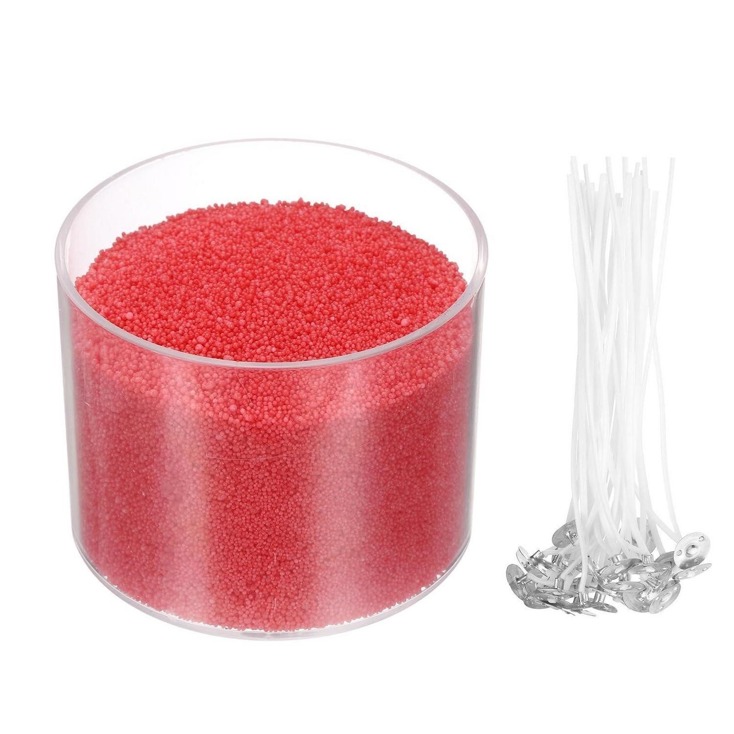 LuxusKollektion Formkerze Kerzenwachs Perlen Rot 600g/21Oz mit 50 Dochtern