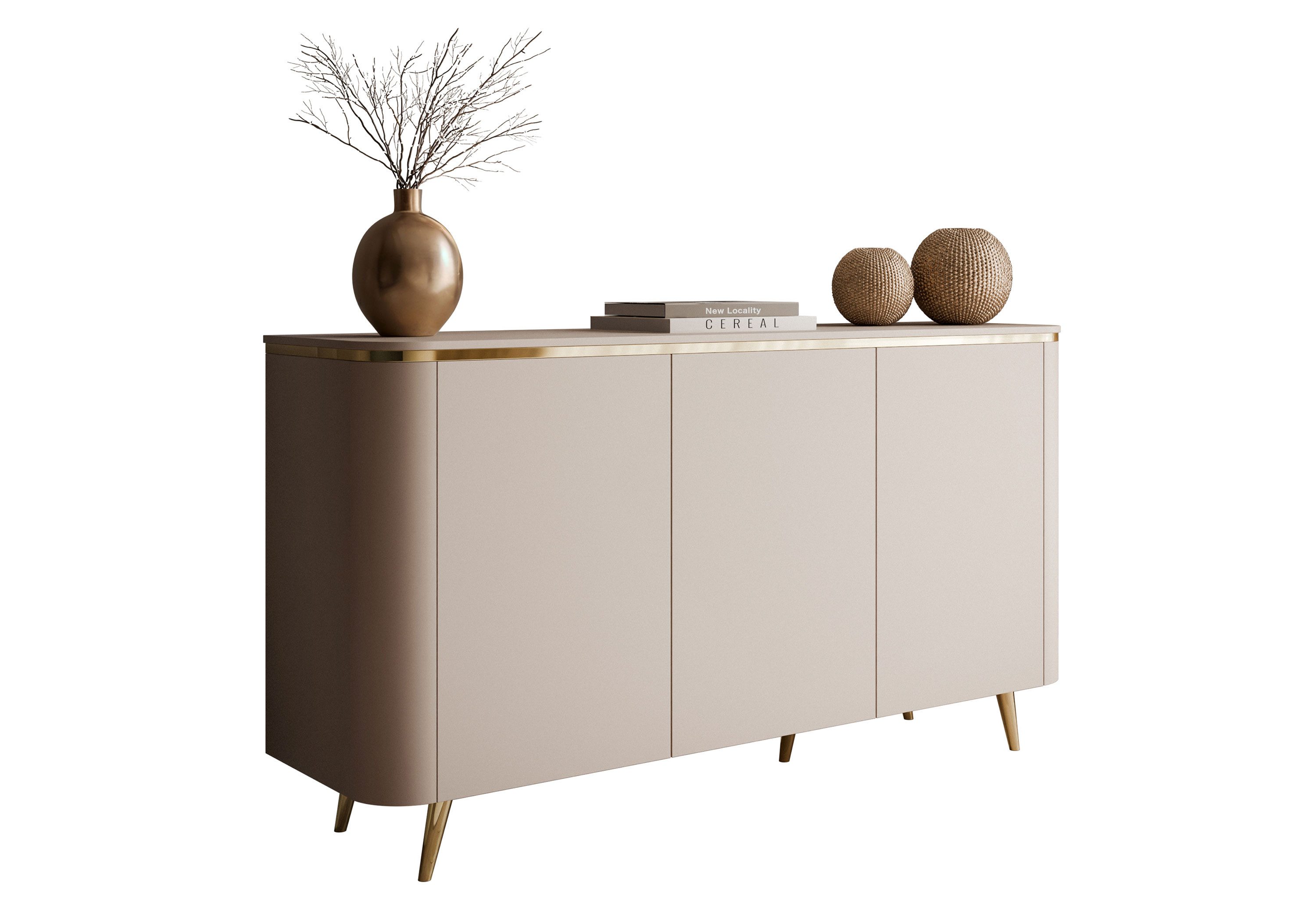 Lookway Kommode AVELINE 140 cm mit LED-Beleuchtung auf schrägen Beinen