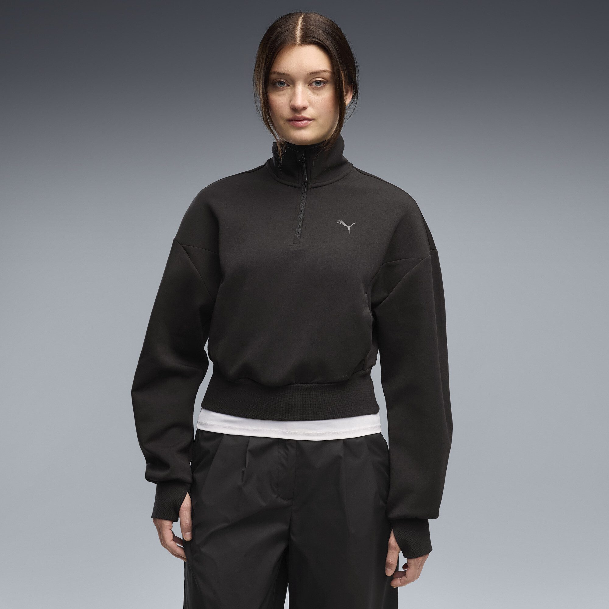 PUMA Sweatshirt PUMATECH SENSE Crew Sweatshirt mit Reißverschluss bis zum Hals