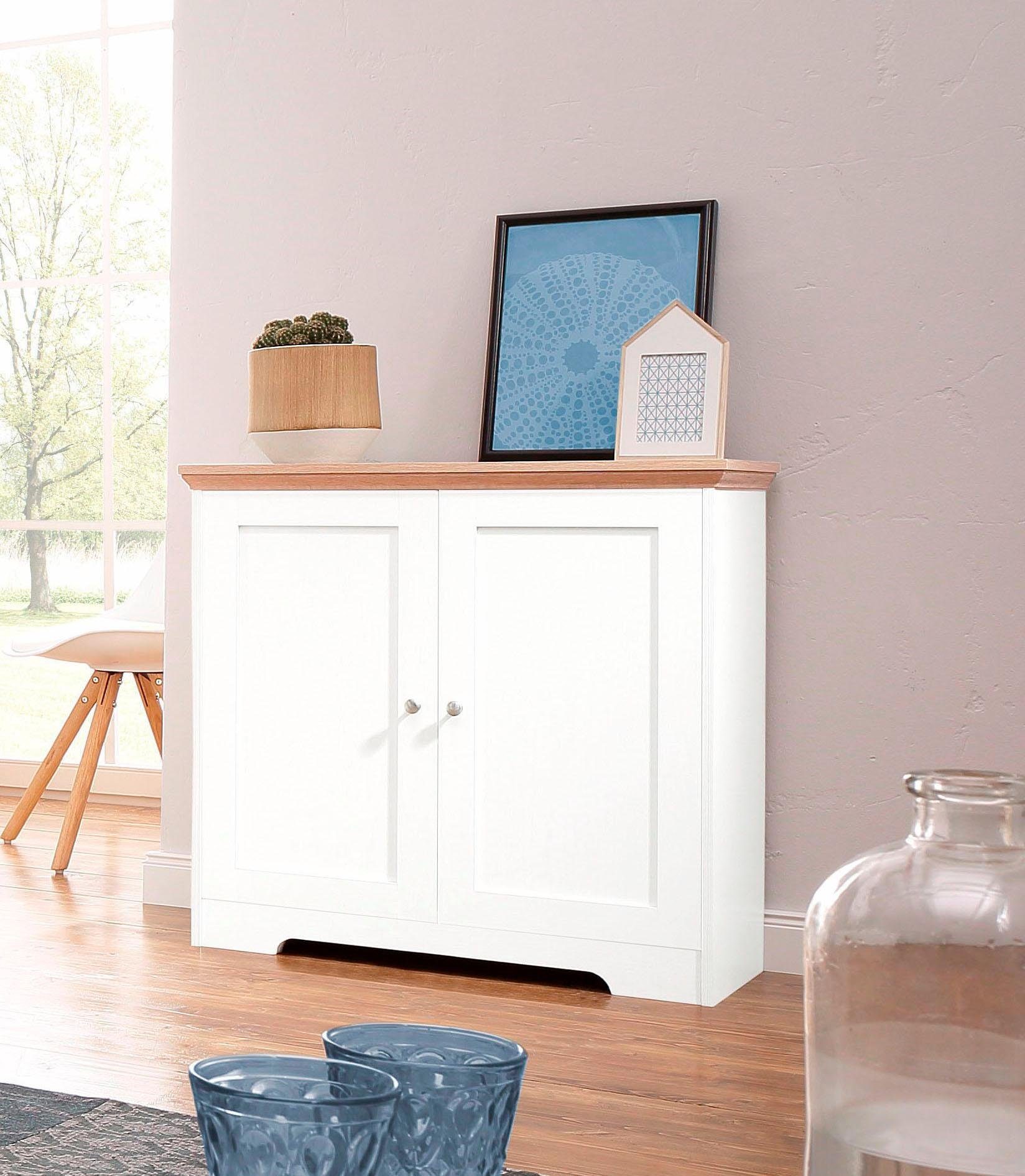 OTTO home Sideboard Nanna, Kommode mit einer Folien Oberfläche in Eiche-Optik, Breite 80 cm