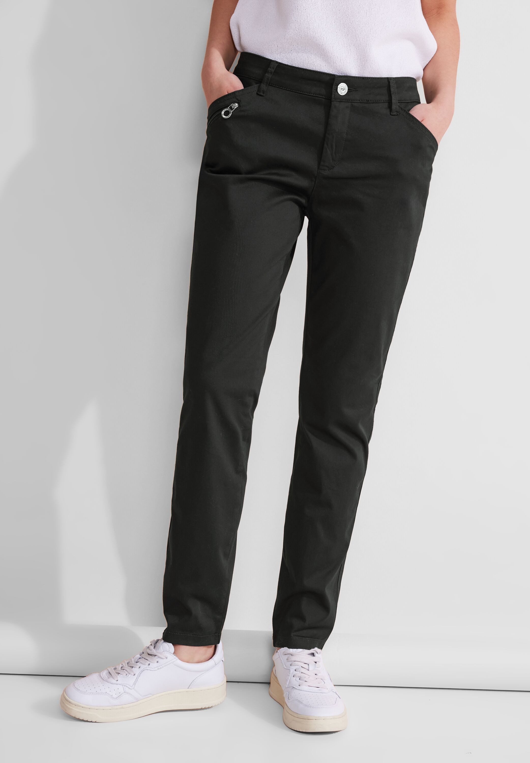 STREET ONE Röhrenhose Middle Waist