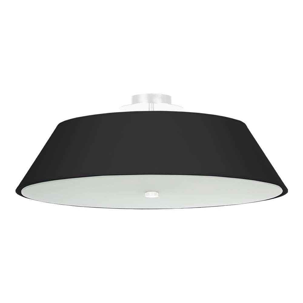 etc-shop Deckenstrahler, Leuchtmittel nicht inklusive, Deckenleuchte Deckenlampe Weiß Schwarz Glas Stoff Wohnzimmer