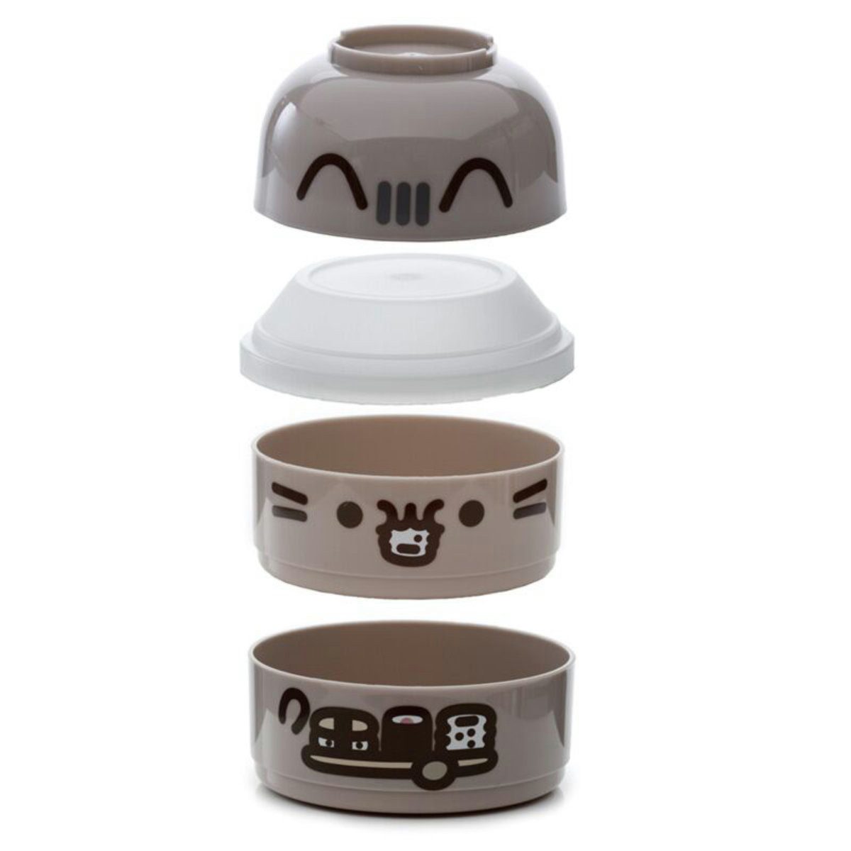 Pusheen Lunchbox Pusheen die Katze gestapelte runde Bento-Lunchbox 3-teiliges Set, (Set, 3-tlg)