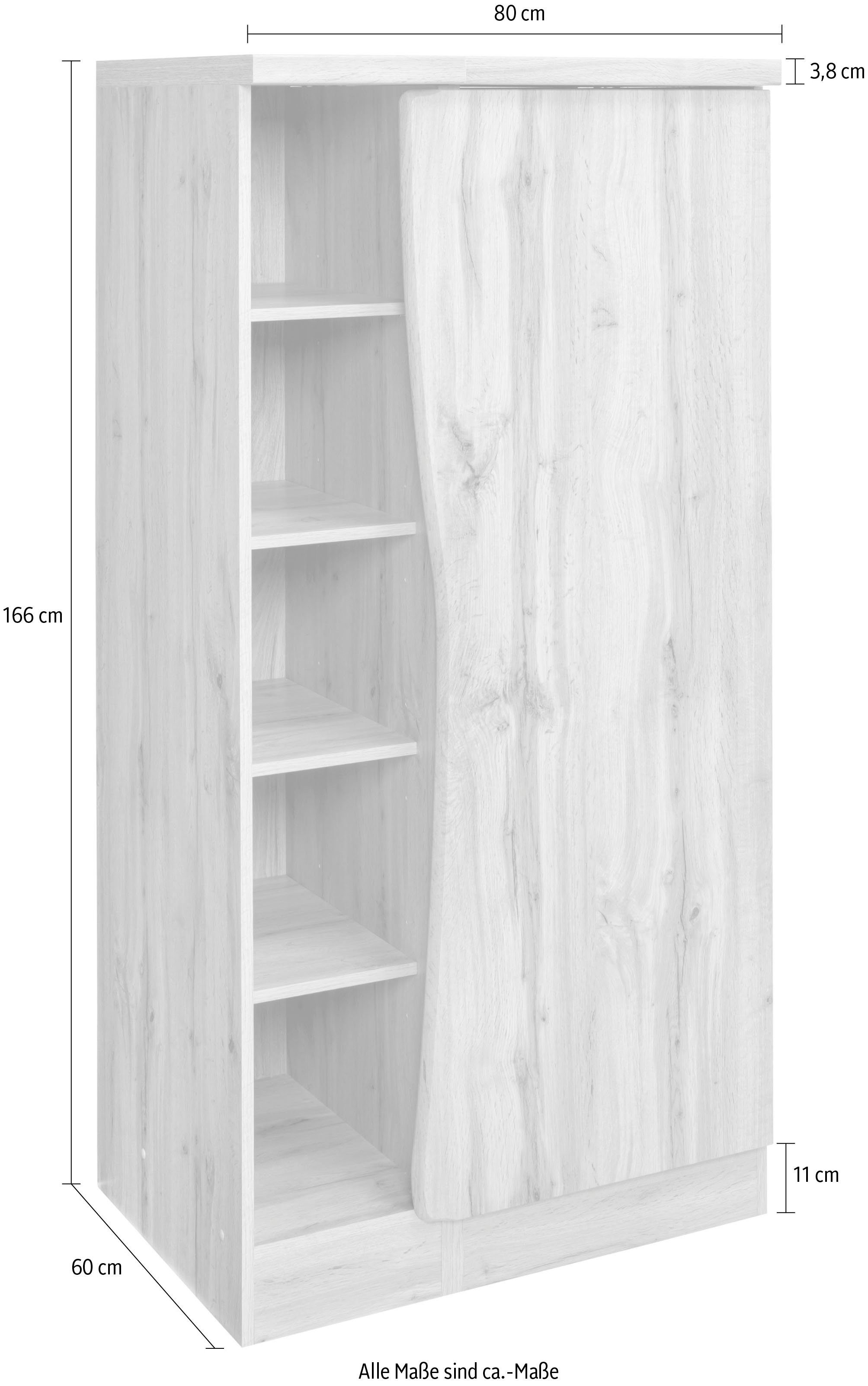 breit, grafit HELD cm 90 Vorratsschrank hochwertige Midischrank MDF-Fronten Bruneck graphit/wotaneiche >>Bruneck<< MÖBEL |