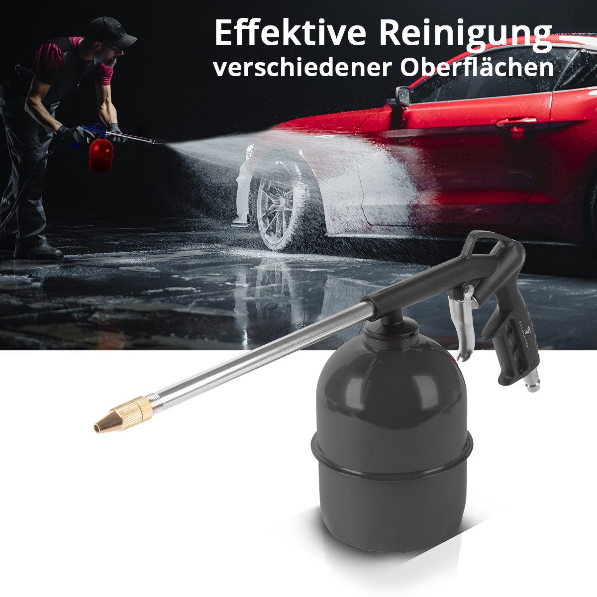 STAHLWERK Druckluftwerkzeug Druckluftset 5-teilig, Druckluftwerkzeug, (Paket, 5-tlg., Set), ideal zur präzisen Reinigung schwer zugänglicher Stellen