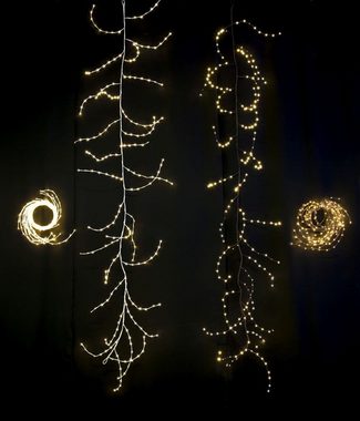 KONSTSMIDE LED-Lichterkette Weihnachtsdeko aussen, variabel als Lichterkranz/Lichtergirlande, braun, 240 warmw. Dioden