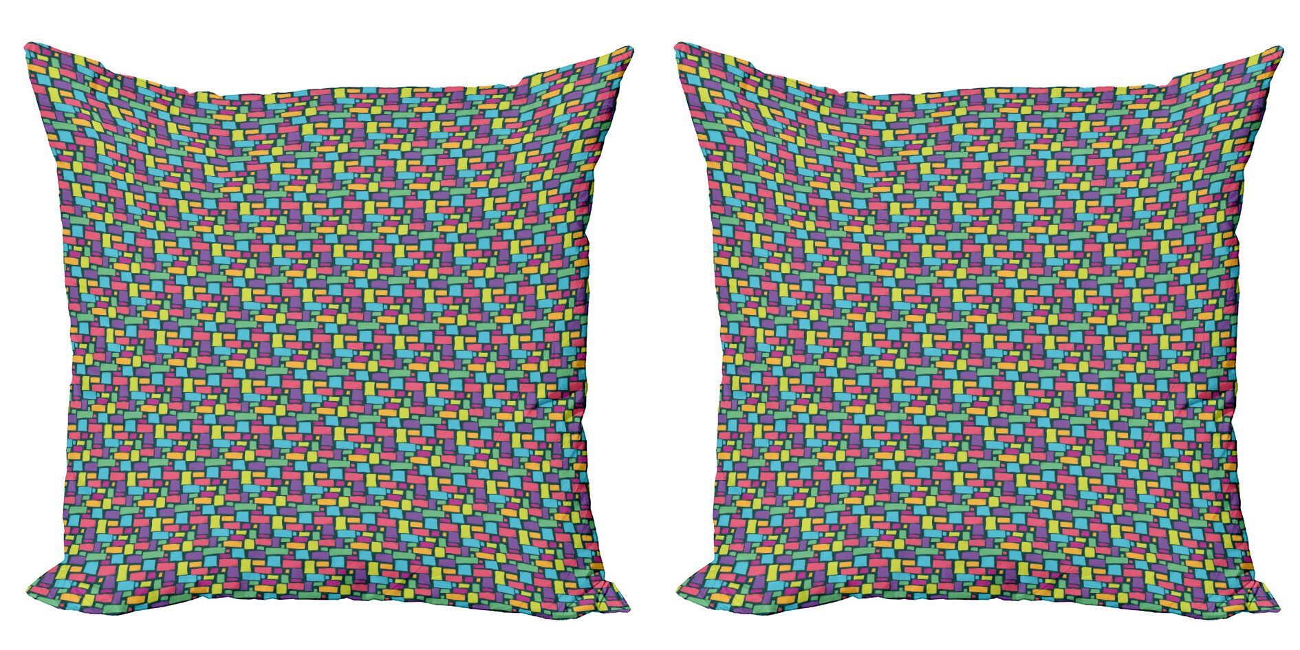 Kissenbezüge Modern Accent Doppelseitiger Digitaldruck, Abakuhaus (2 Stück), Geometrisch Cobblestone artige Formen