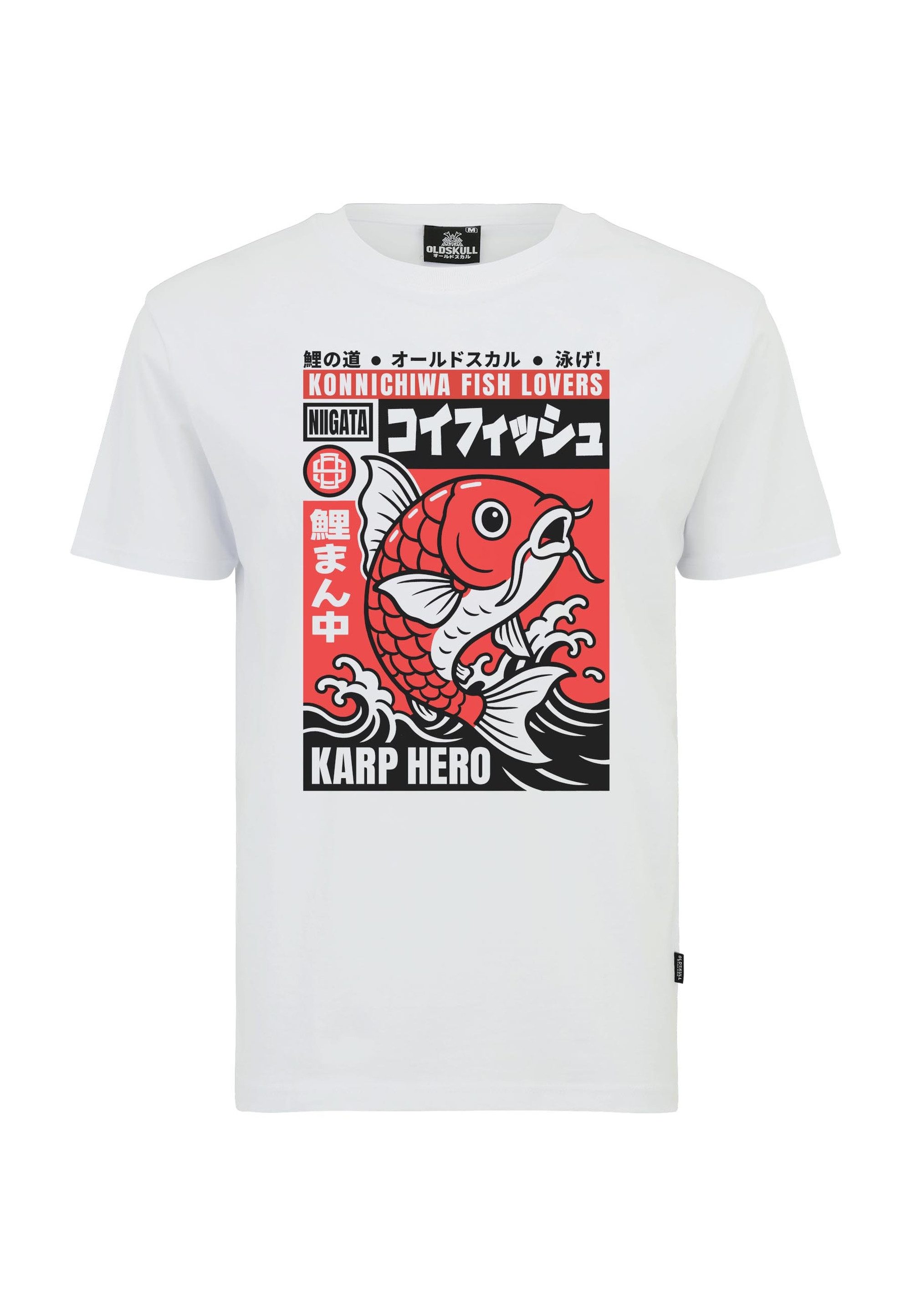 Oldskull T-Shirt Asian Koi Karp Lover Graphic mit großem Motivdruck