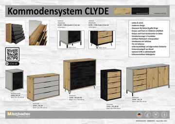 freiraum Nachtkommode Clyde, in kreidegrau matt lack - 49x70x45cm (BxHxT)