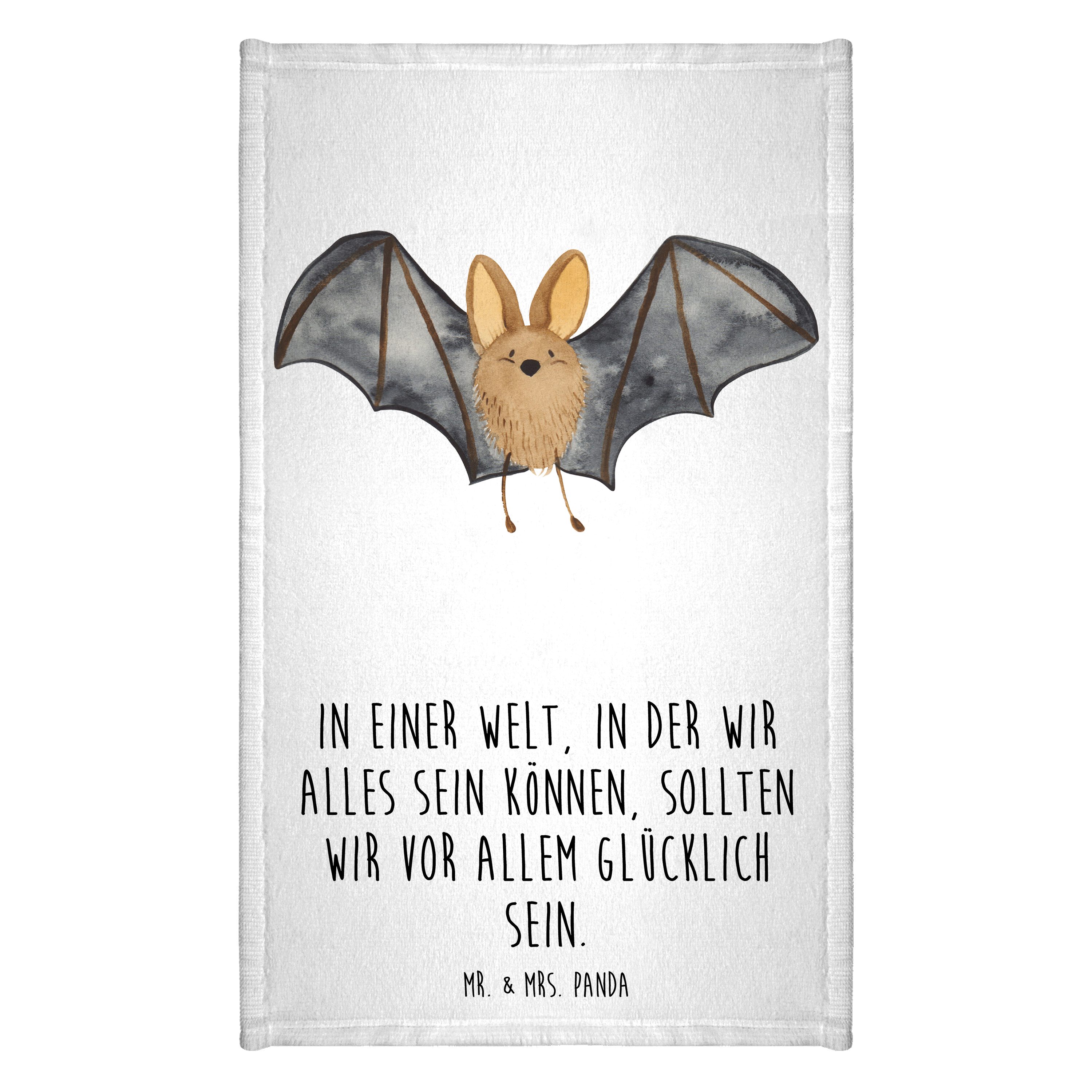 Handtuch Fledermaus Flügel - Weiß - Geschenk, Reisehandtuch, Kinder Handtuch